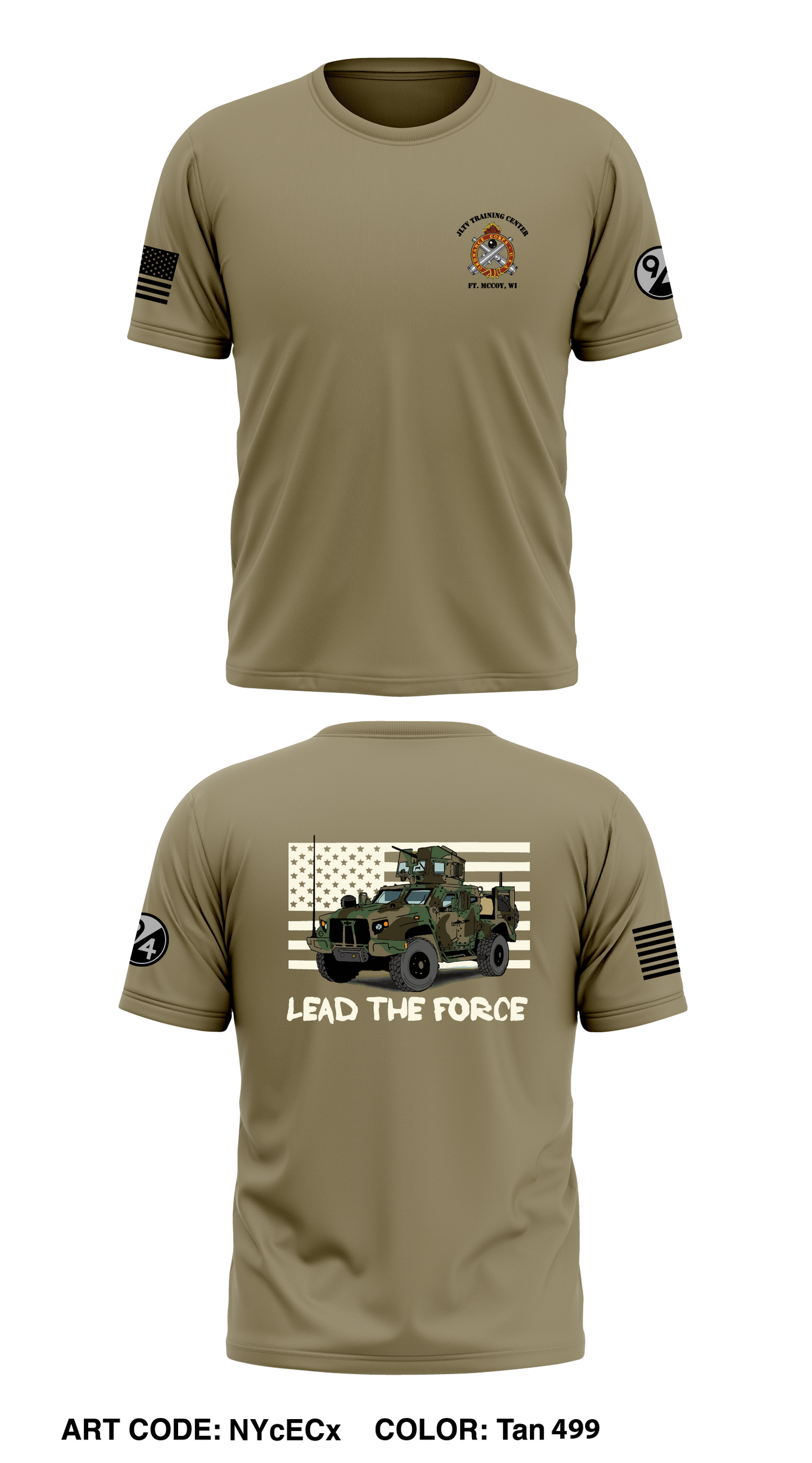 JLTV Training Center Store 1 Core Men's SS Performance Tee - NYcECx-TAN