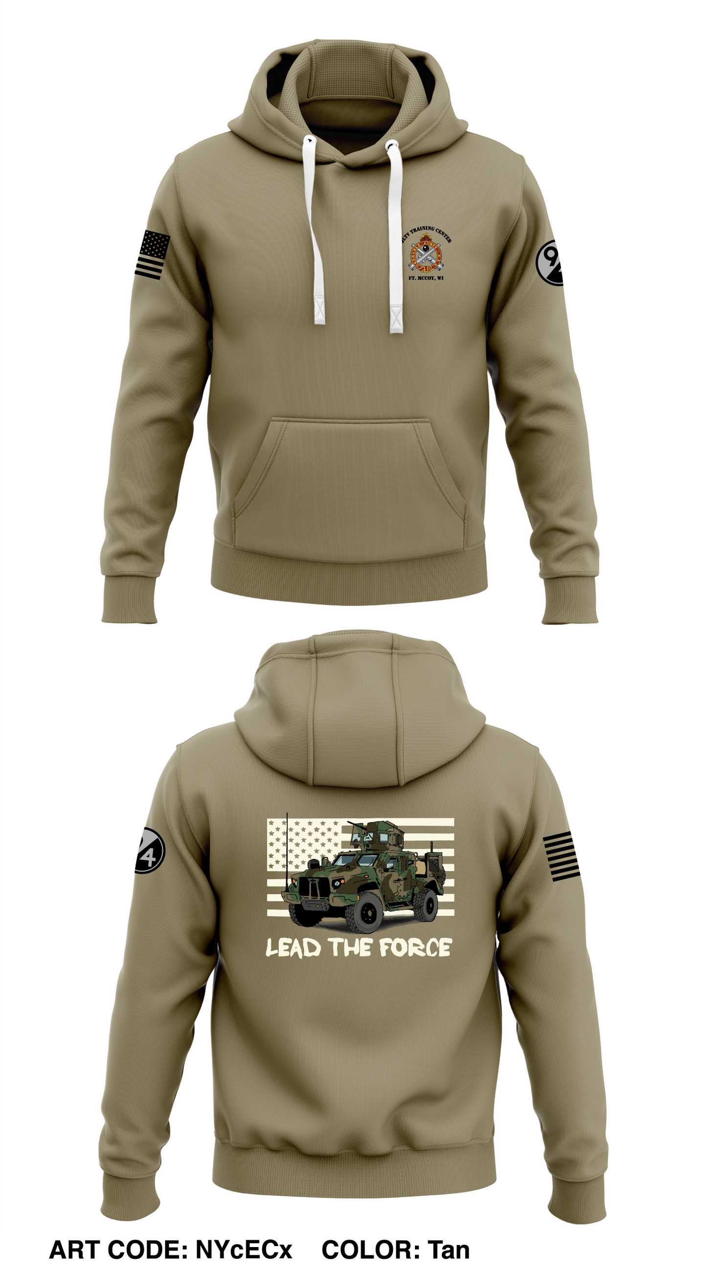 JLTV Training Center Store 1 Core Men's Hooded Performance Sweatshirt - NYcECx-TAN