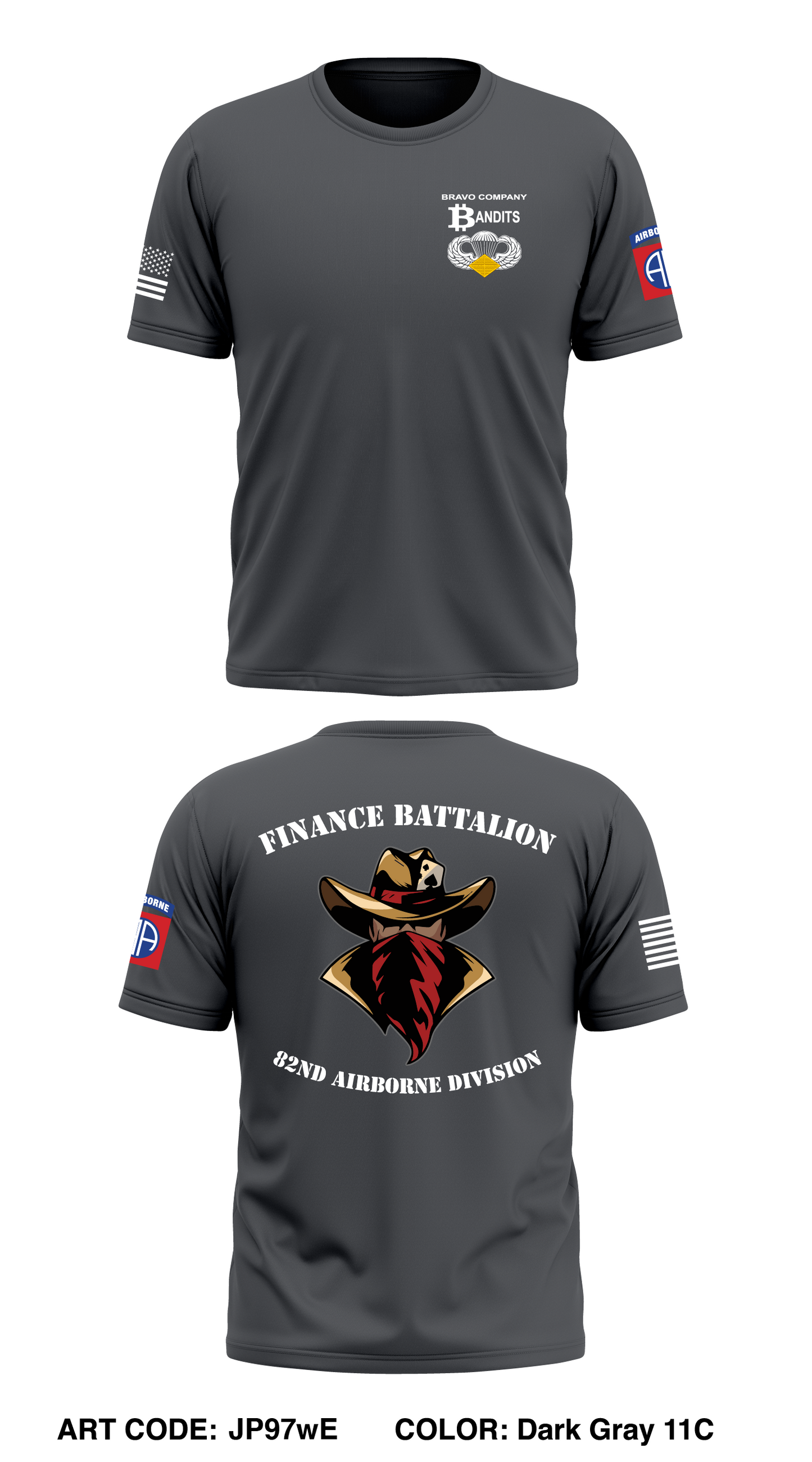 Bravo Company, Finance Battalion, 82nd Airborne Division Core Men's SS Performance Tee - JP97wE