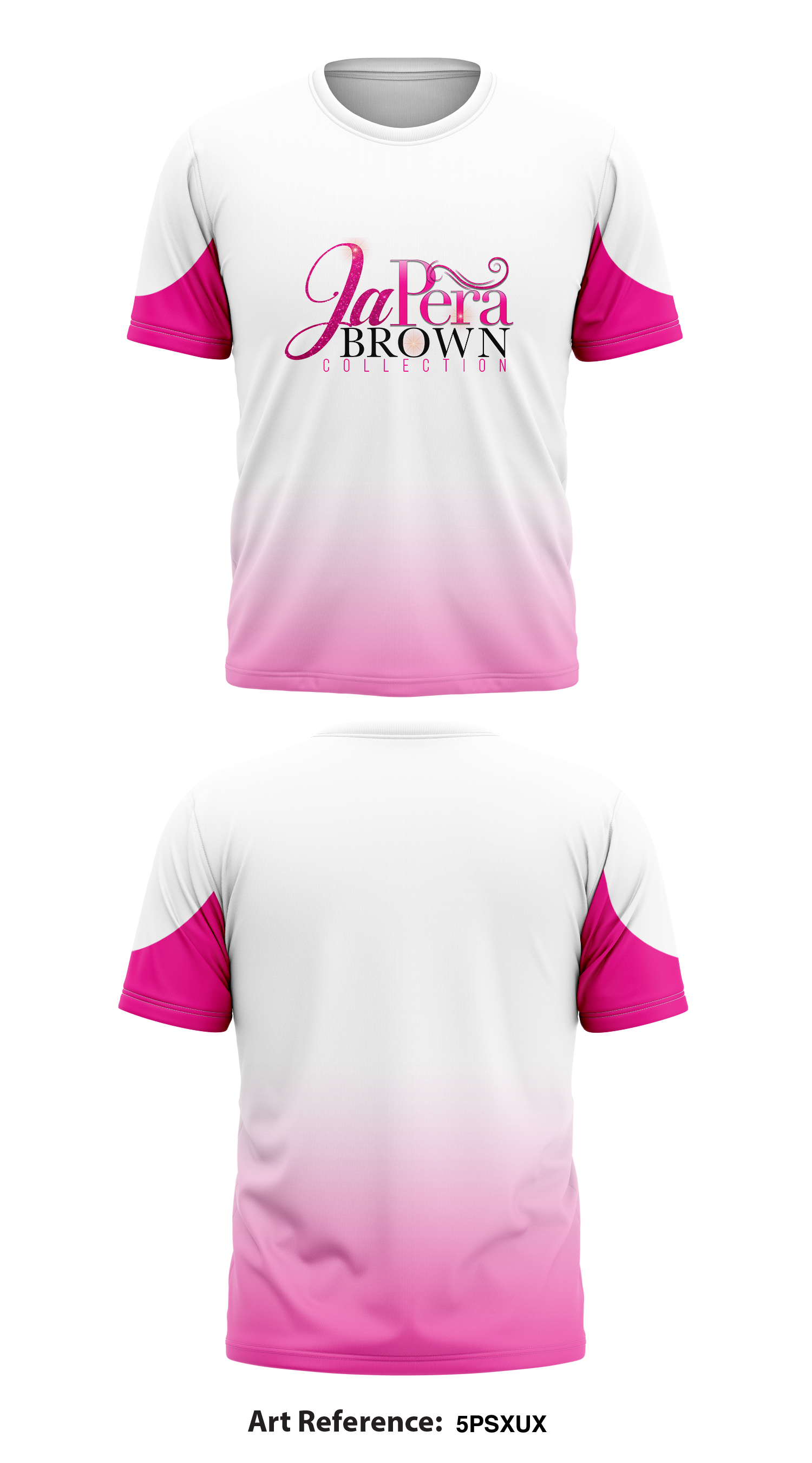 Blank white t-shirt with pink short sleeves on transparent