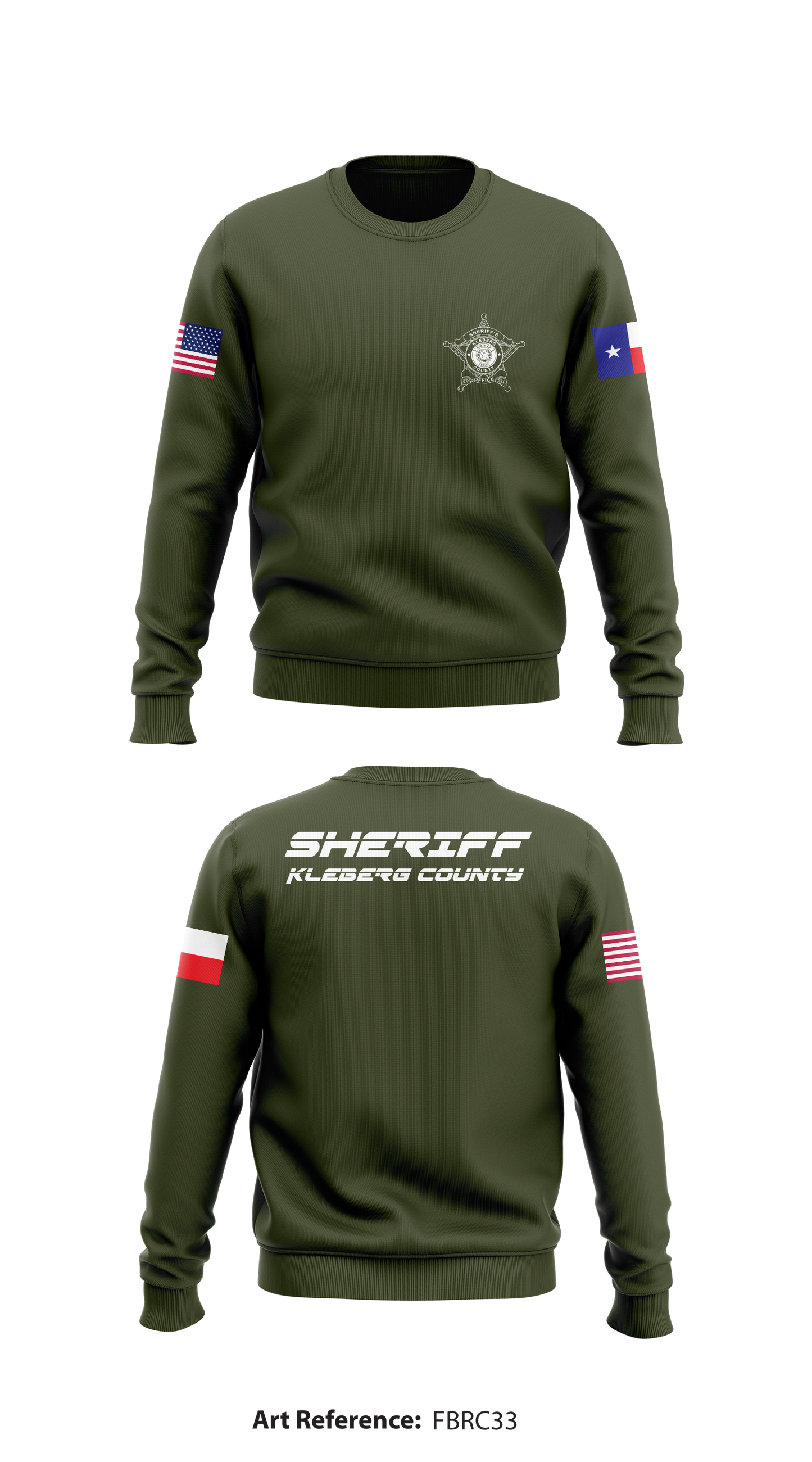 Kleberg county Store 1 Core Men's Crewneck Performance Sweatshirt - FBRc33