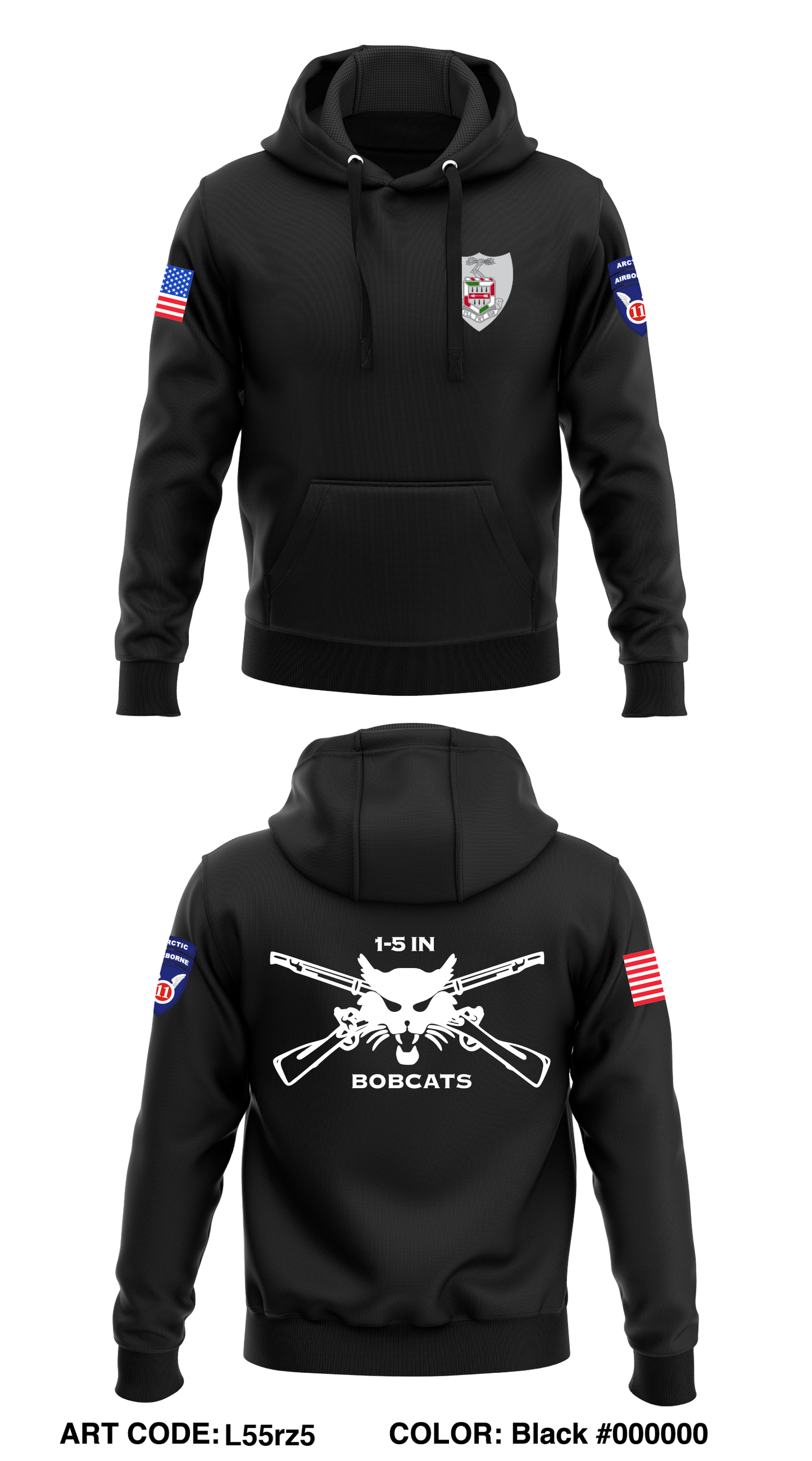HHC, 1-5 Infantry Core Men's Hooded Performance Sweatshirt - L55rz5