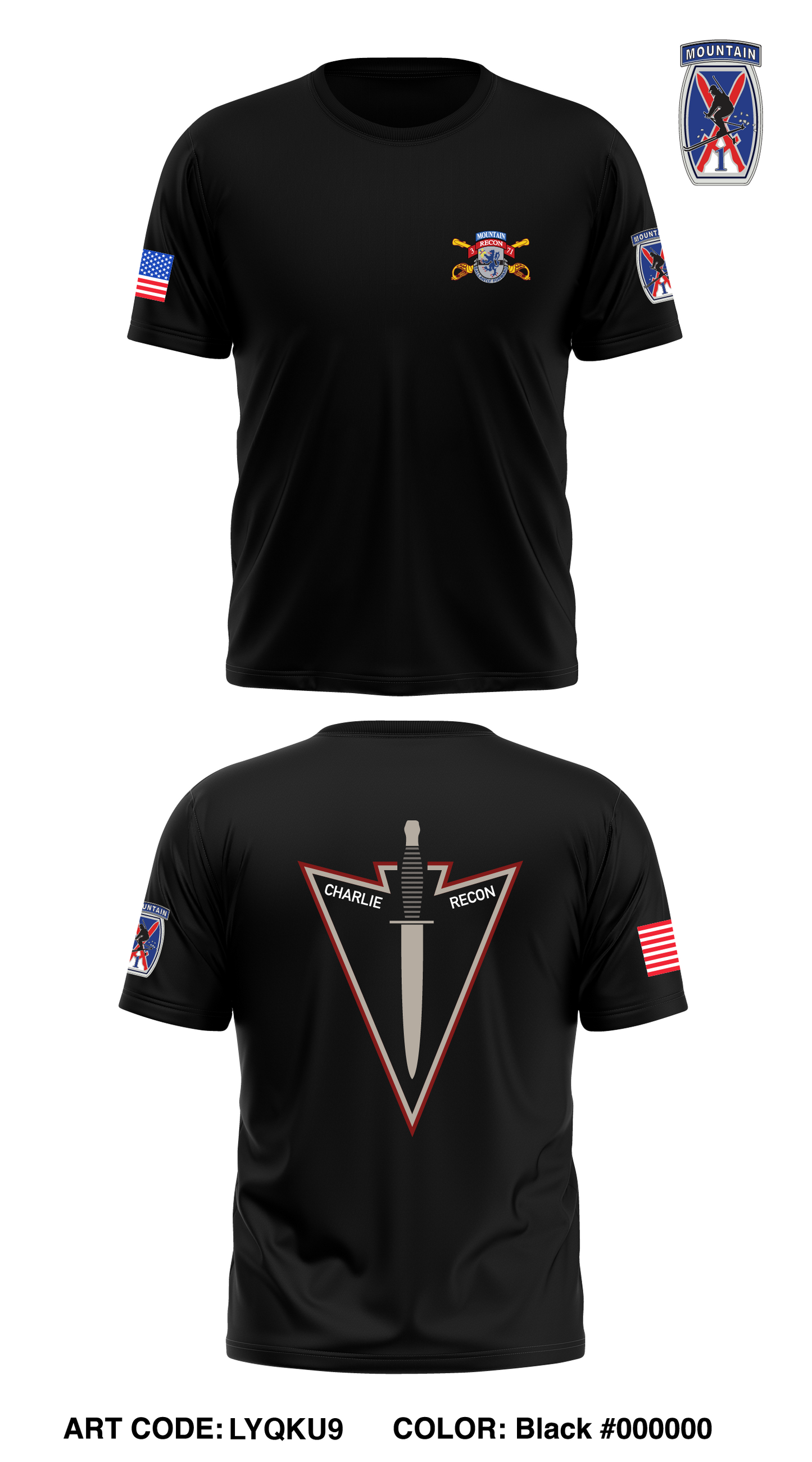 Charlie Troop, 3-71 CAV, 1st BCT, 10th MTN DIV Store 1 Core Men's SS Performance Tee - LYQKU9