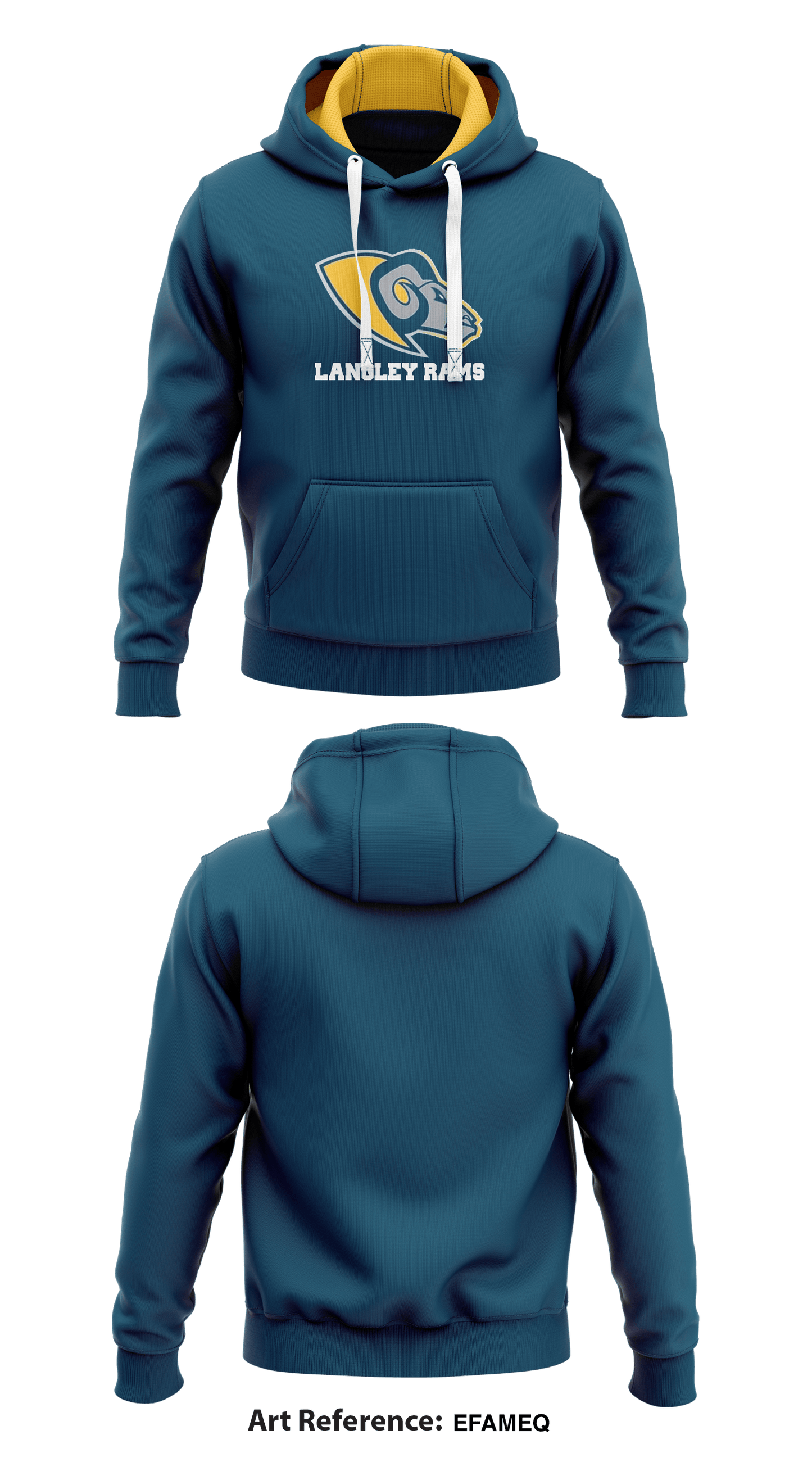 Langley rams Store 1 Core Men's Hooded Performance Sweatshirt - eFaMeq