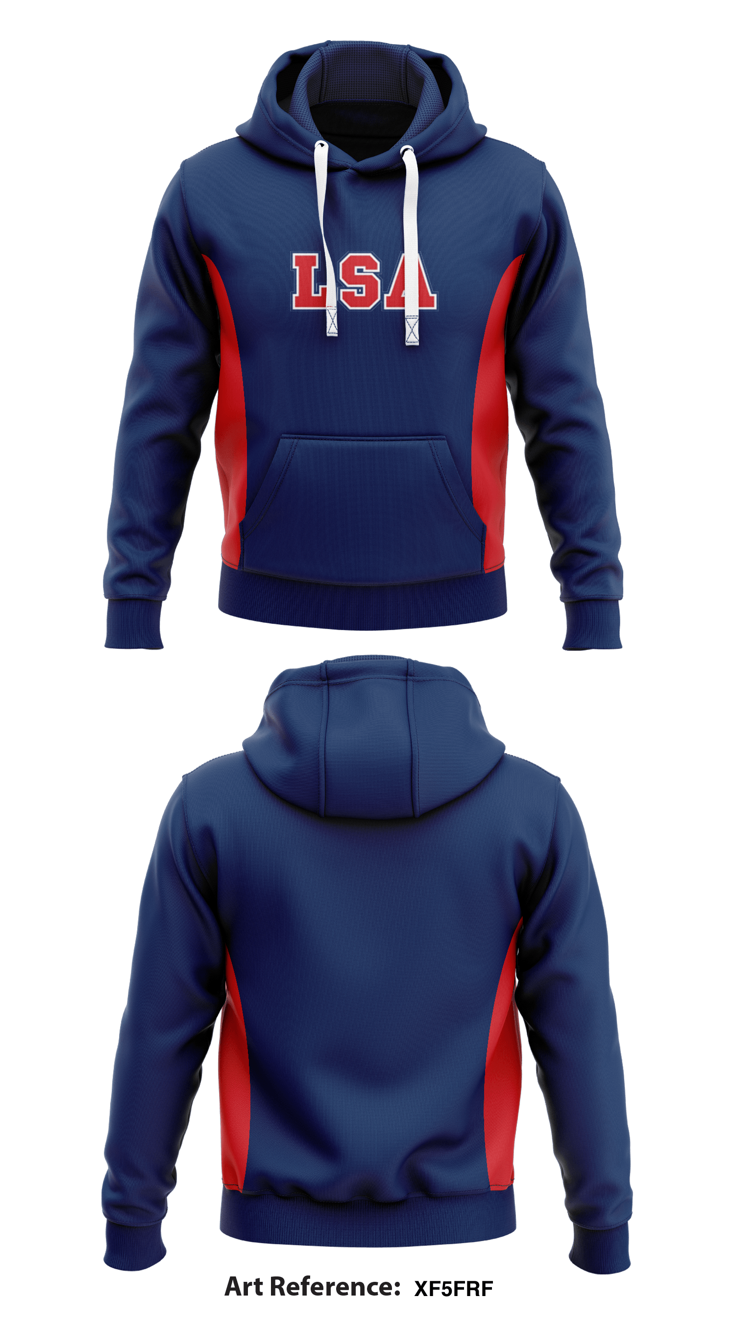 Navy blue and online red hoodie