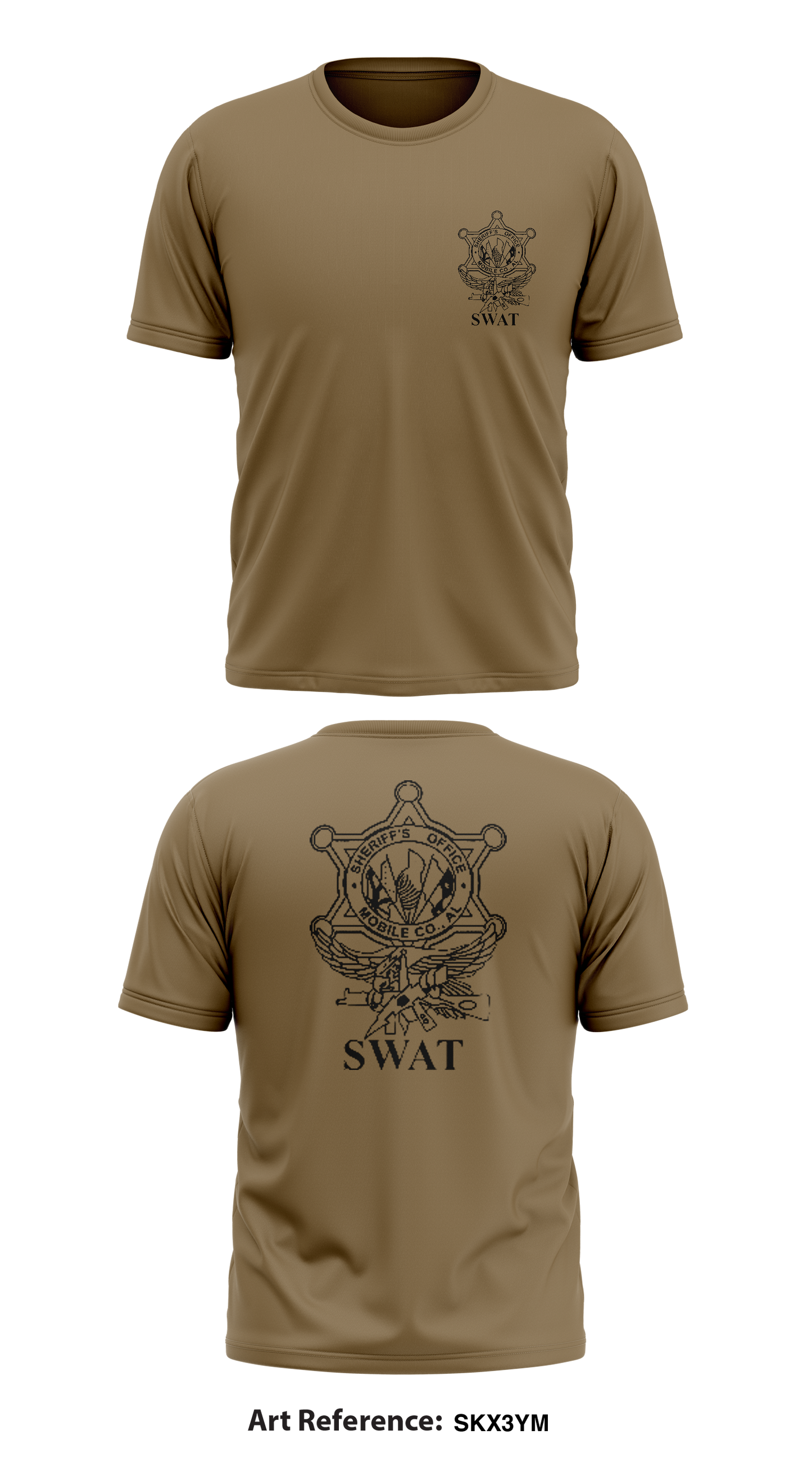 Mobile County Sheriffs Office - Tan 499 Core Men's SS Performance Tee - skx3Ym