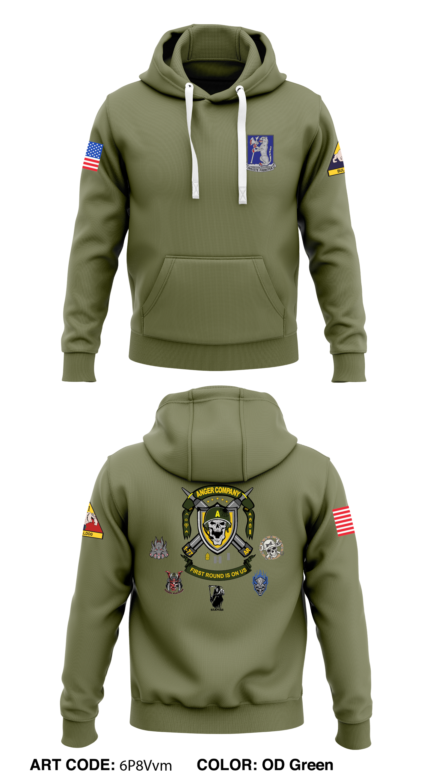 Anger Co, 1-77 AR Core Men's Hooded Performance Sweatshirt - 6P8Vvm