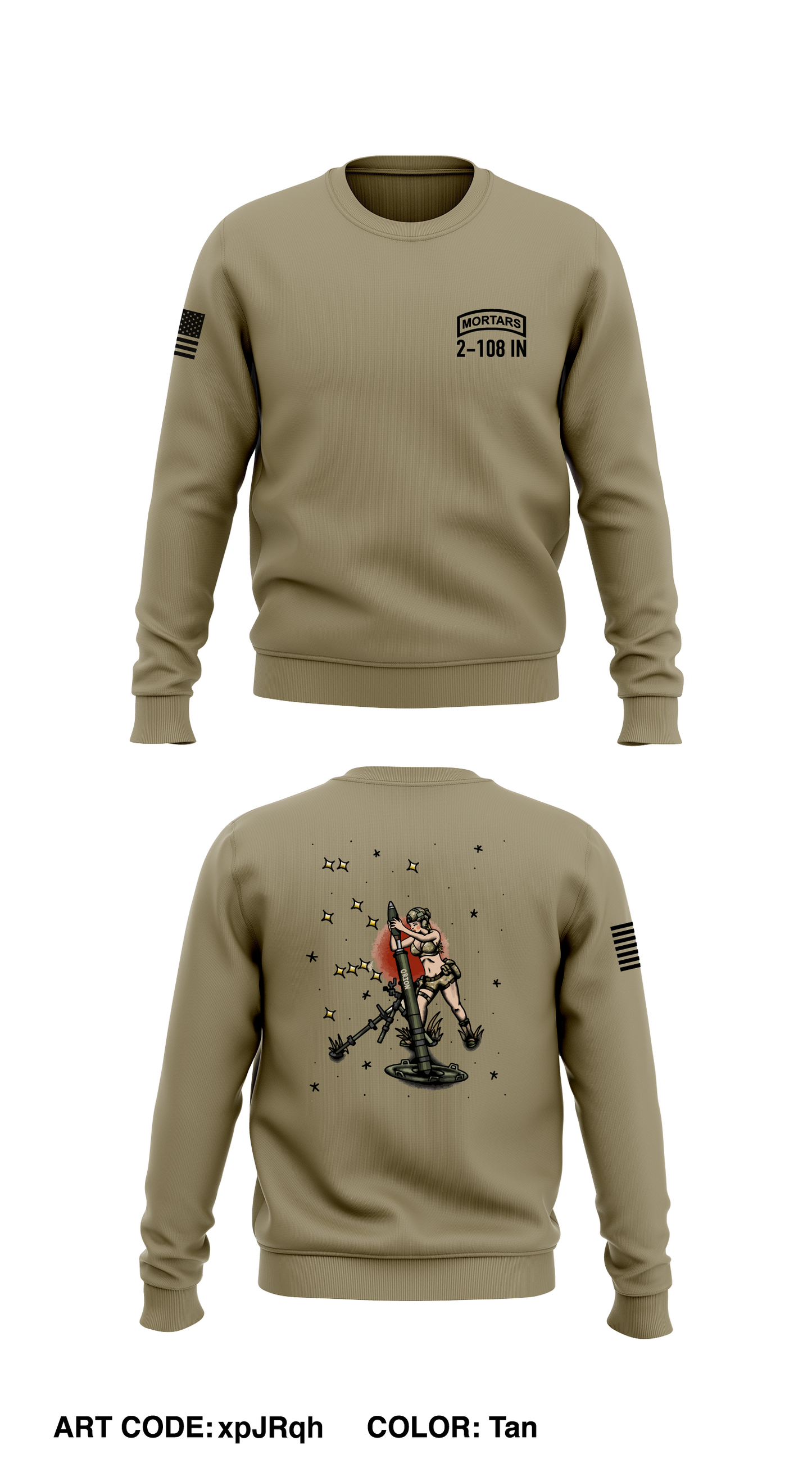 Mortars, HHC, 2-108th Store 1 Core Men's Crewneck Performance Sweatshirt - xpJRqh