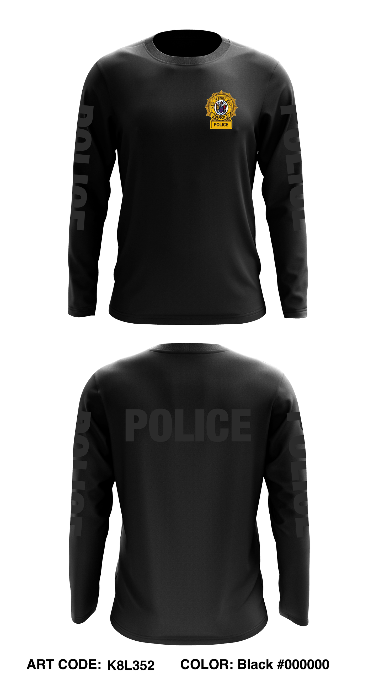 NJ State Parole Police Core Men's LS Performance Tee - K8L352