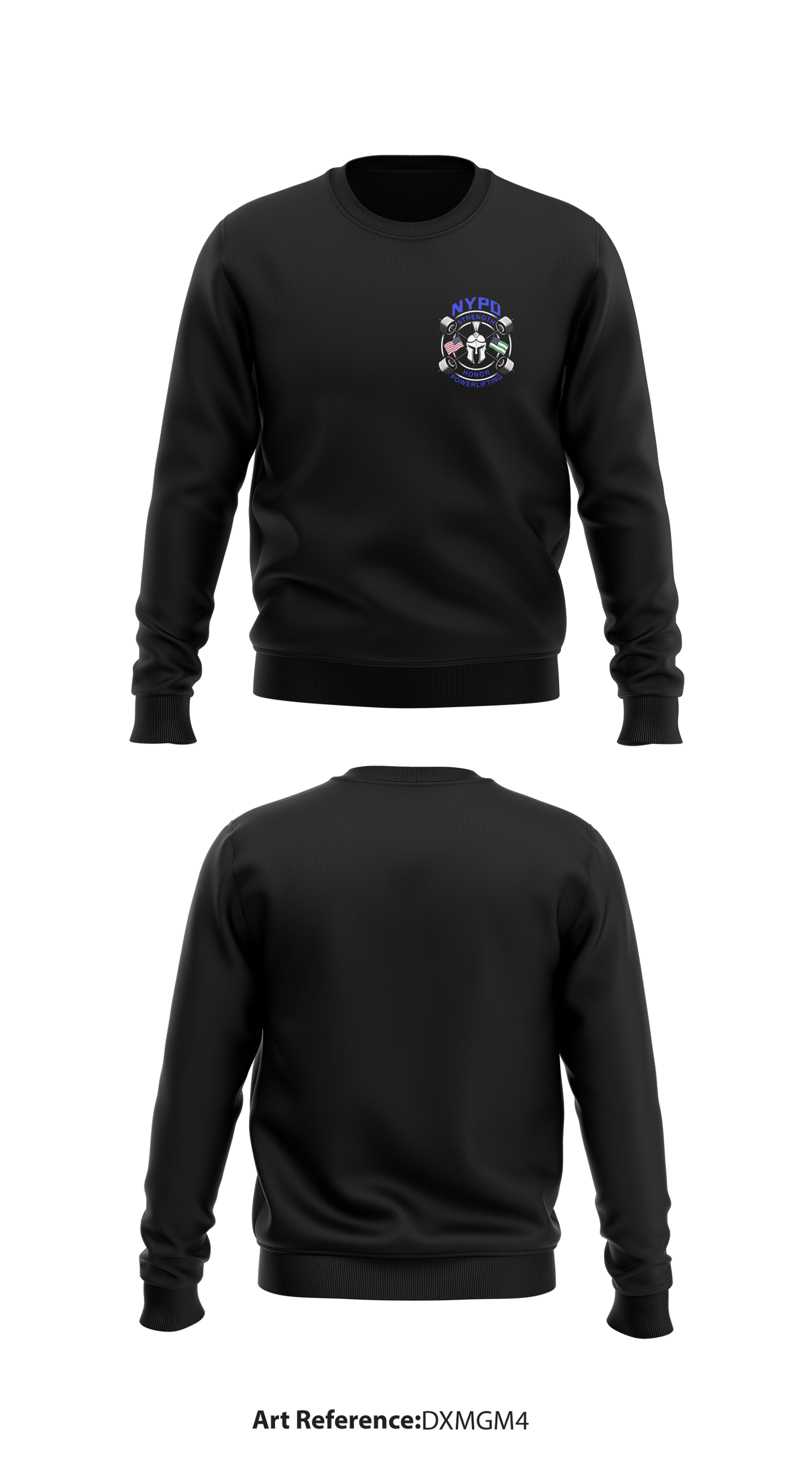NYPD Powerlifting Core Men's Crewneck Performance Sweatshirt - DXMgm4
