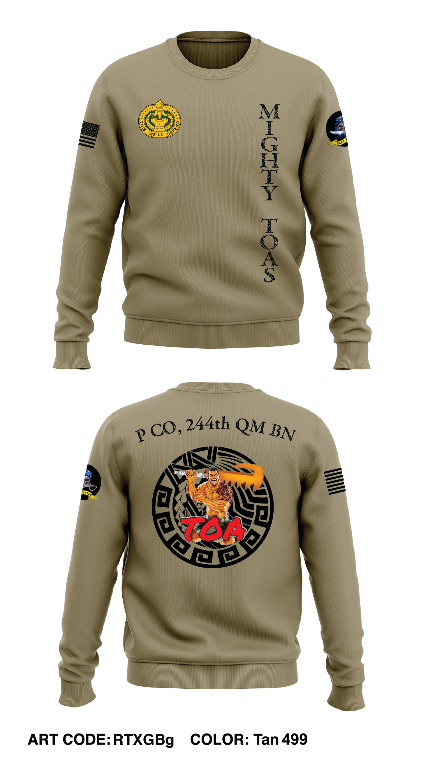 P Co, 244 QM BN Store 1 Core Men's Crewneck Performance Sweatshirt - RTXGBg