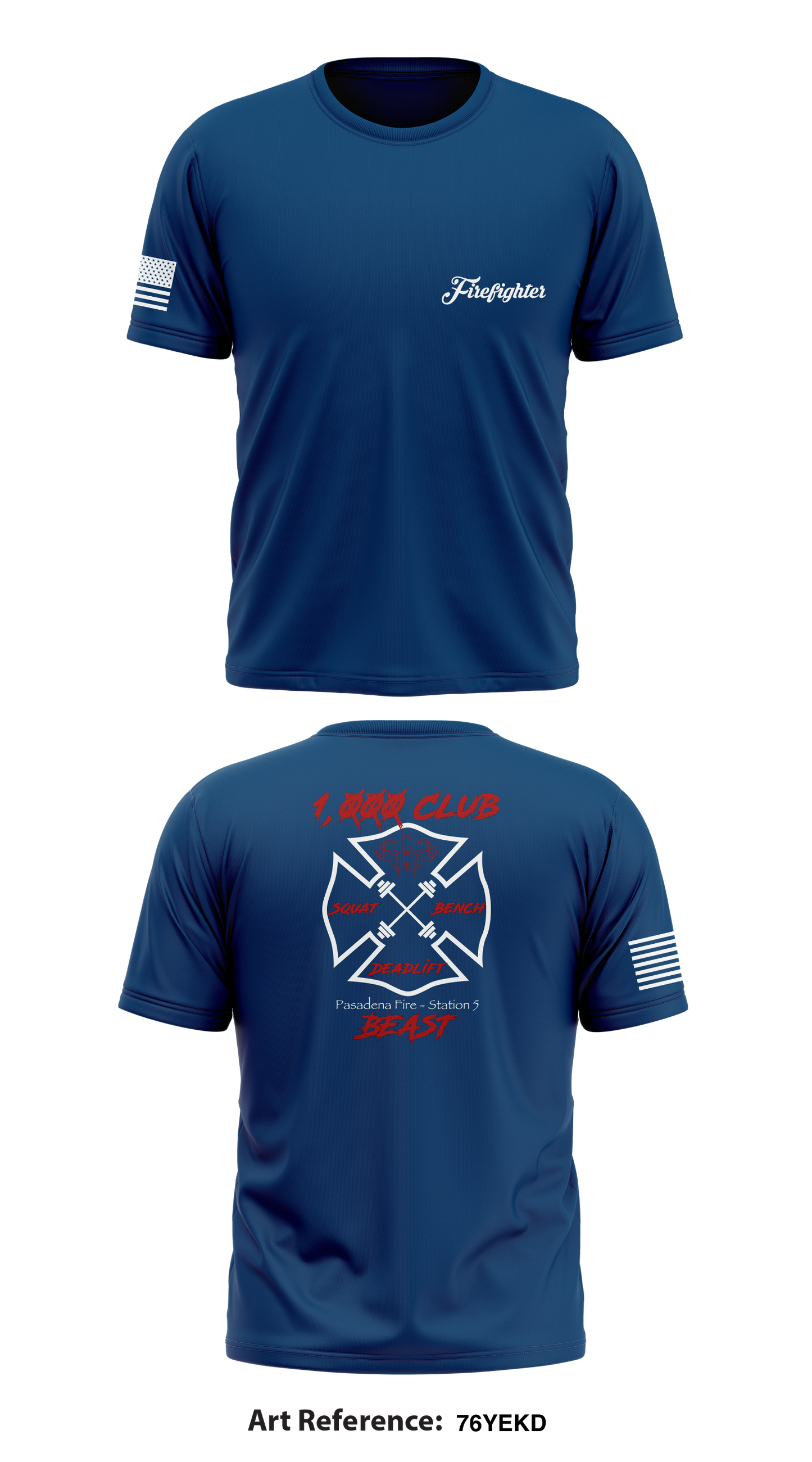 Pasadena Fire Station 5 Store 1 Core Men's SS Performance Tee - 76YekD