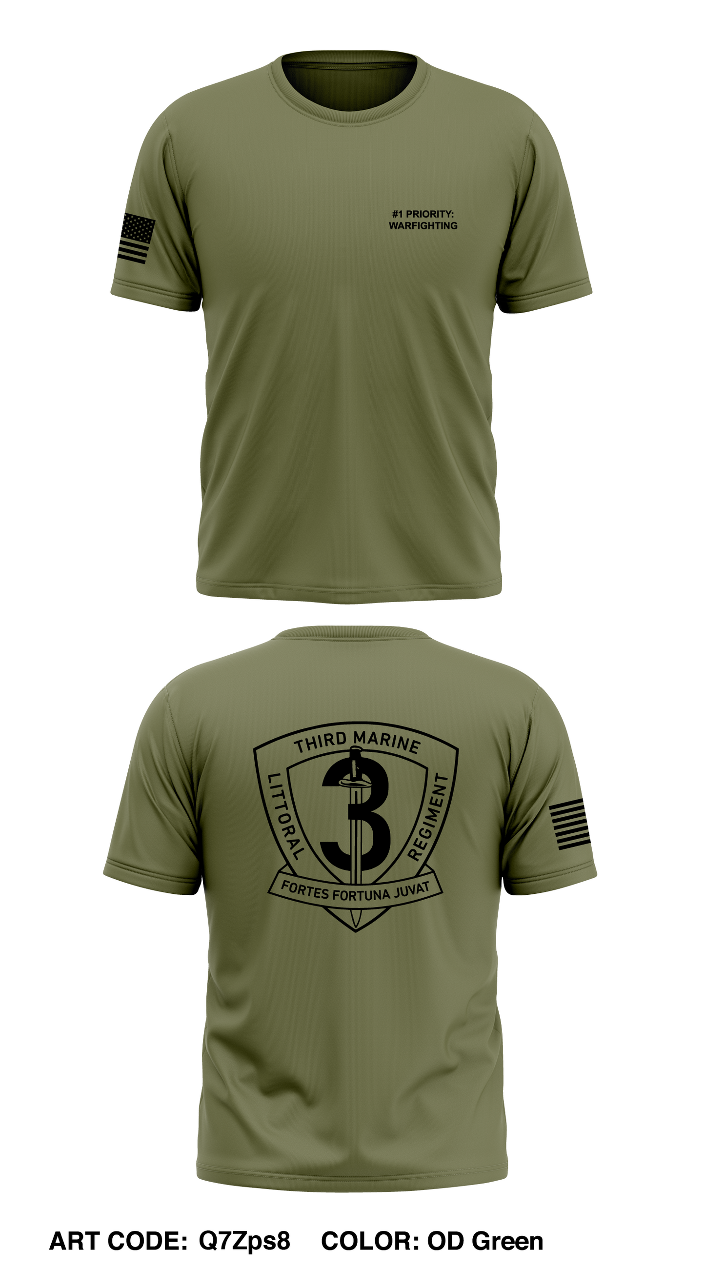 3D Marine Littoral Regiment Core Men's SS Performance Tee - Q7Zps8