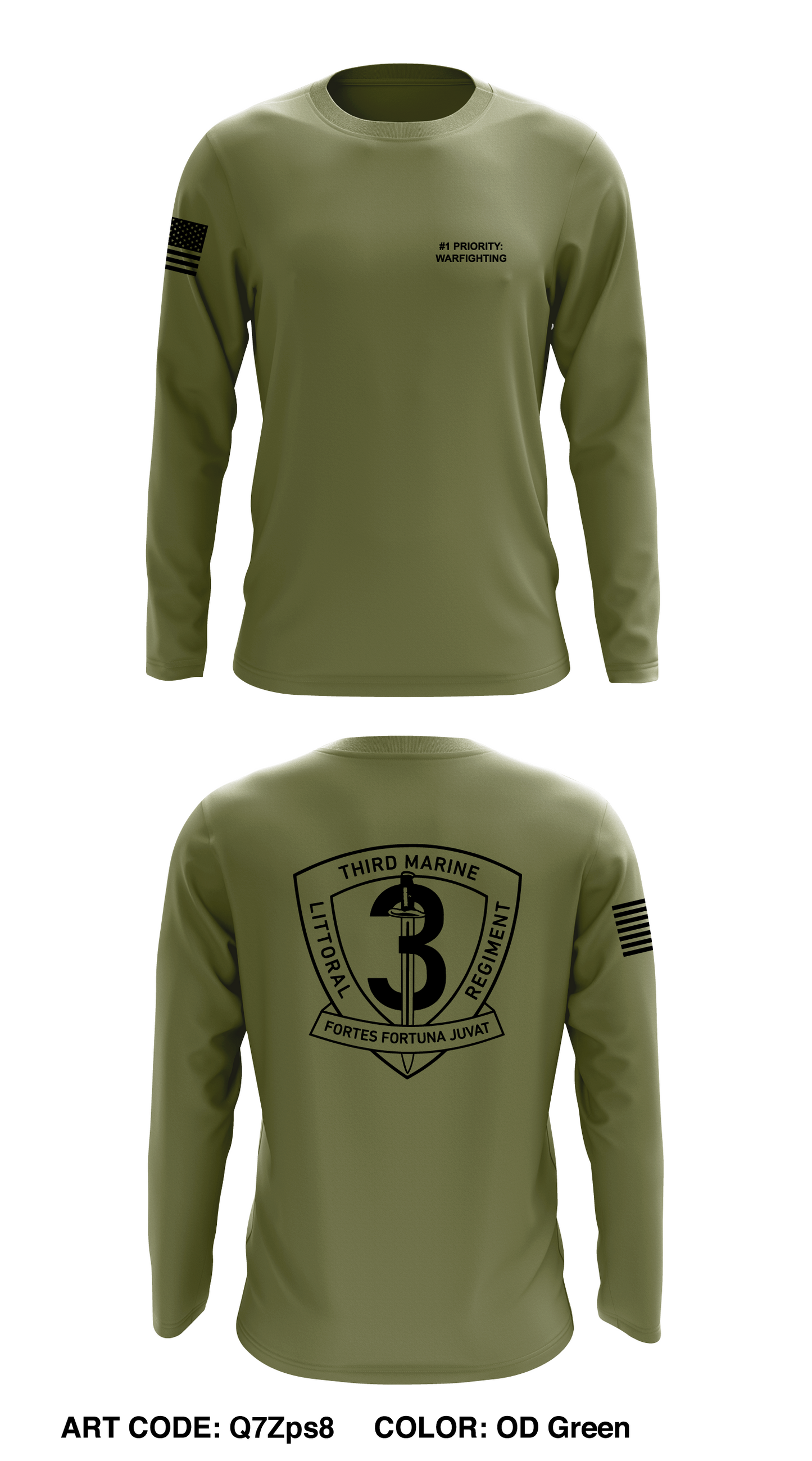 3D Marine Littoral Regiment Core Men's LS Performance Tee - Q7Zps8