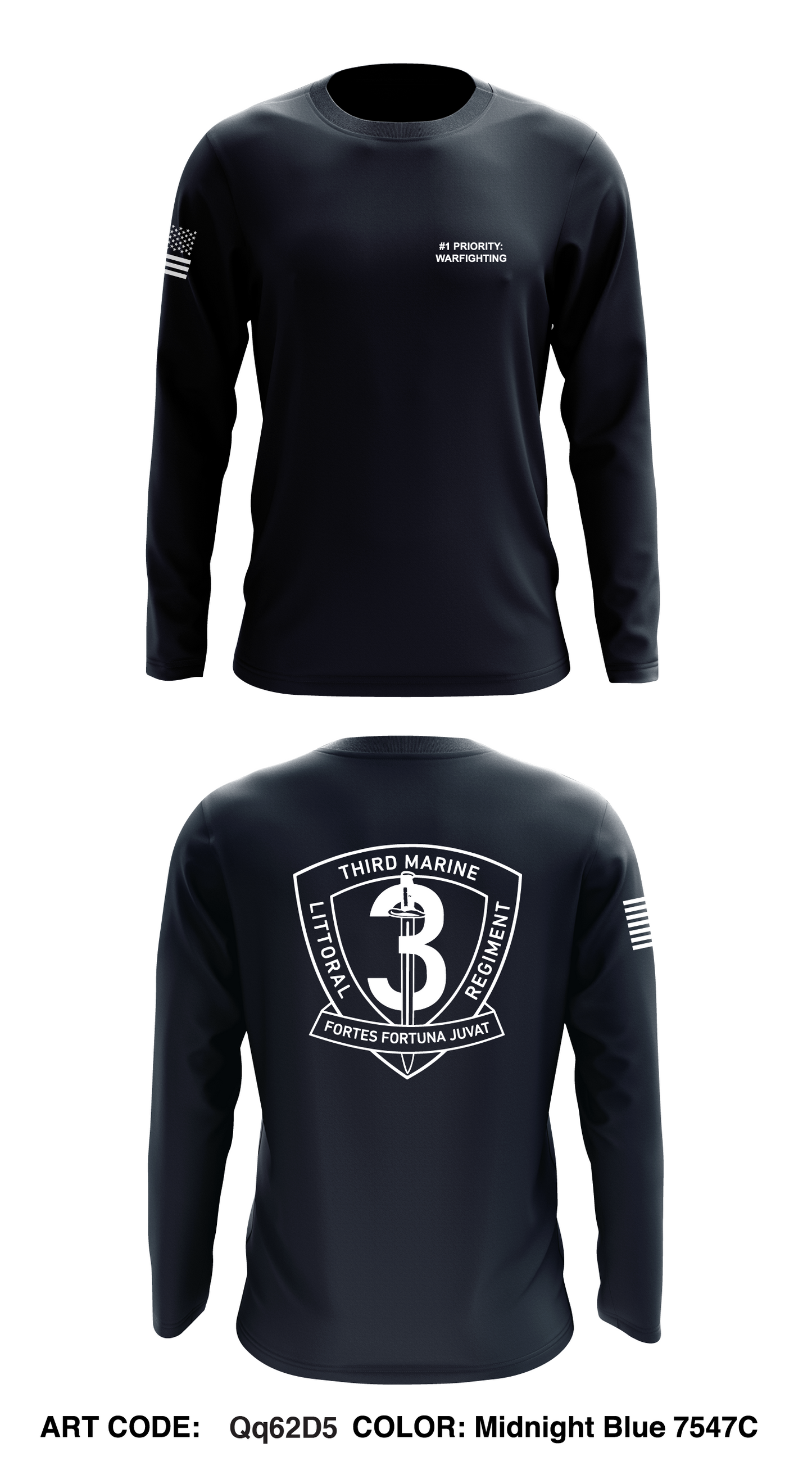 3D Marine Littoral Regiment Core Men's LS Performance Tee - Qq62D5