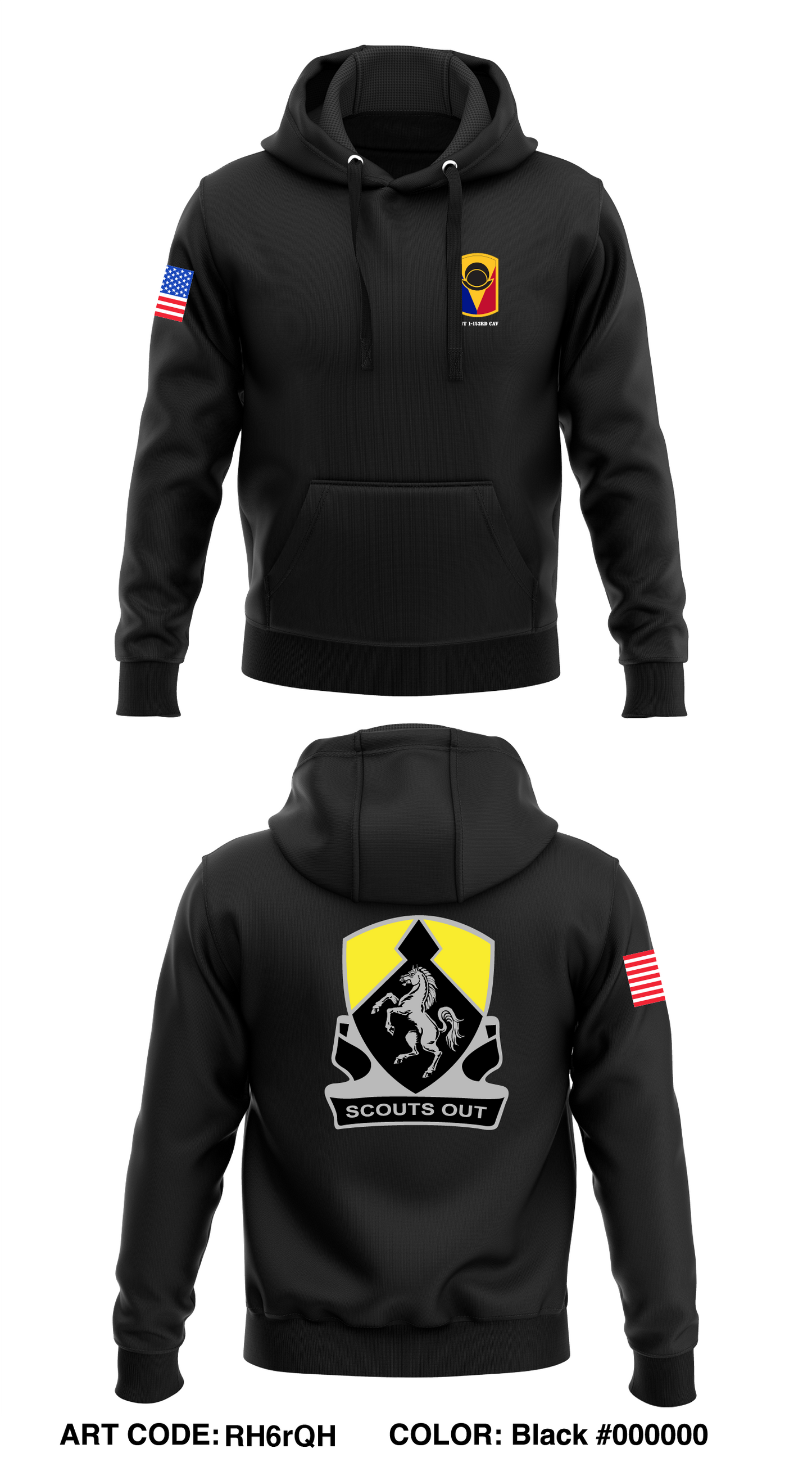 HHT 1/153 CAV Core Men's Hooded Performance Sweatshirt - RH6rQH