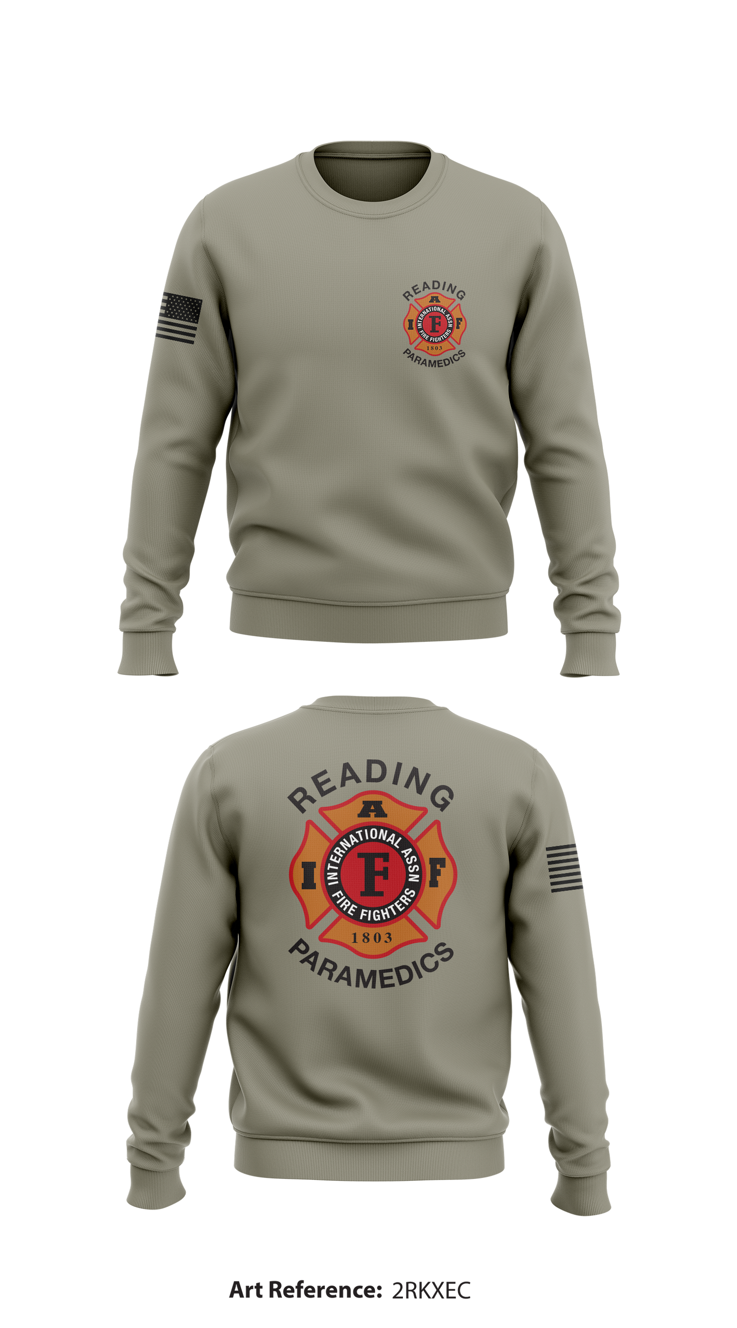 Reading Fire Department Paramedics Store 1 Core Men's Crewneck Performance Sweatshirt - 2rKxeC