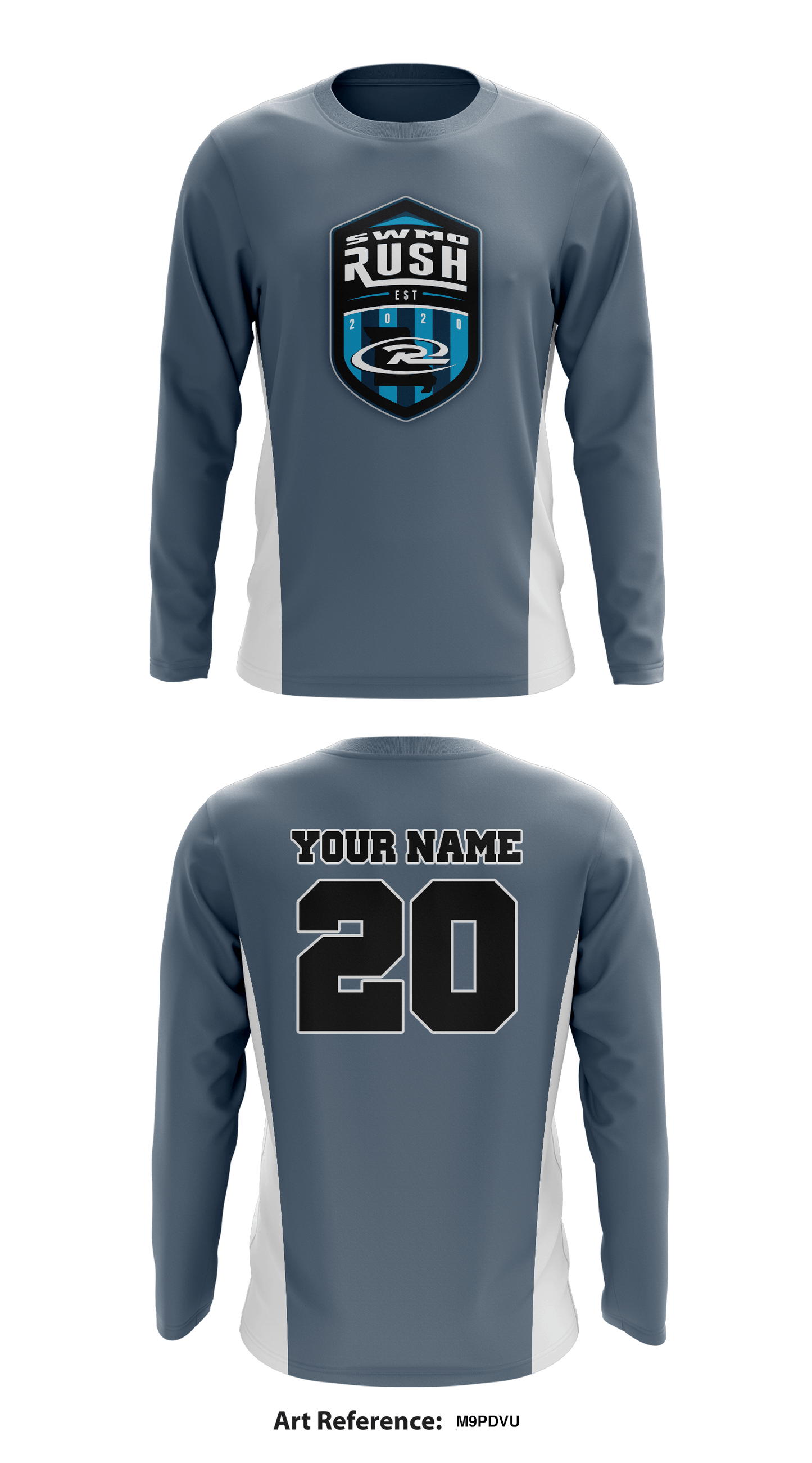 Rush Azul Store 1 Core Men's LS Performance Tee - M9pdvU