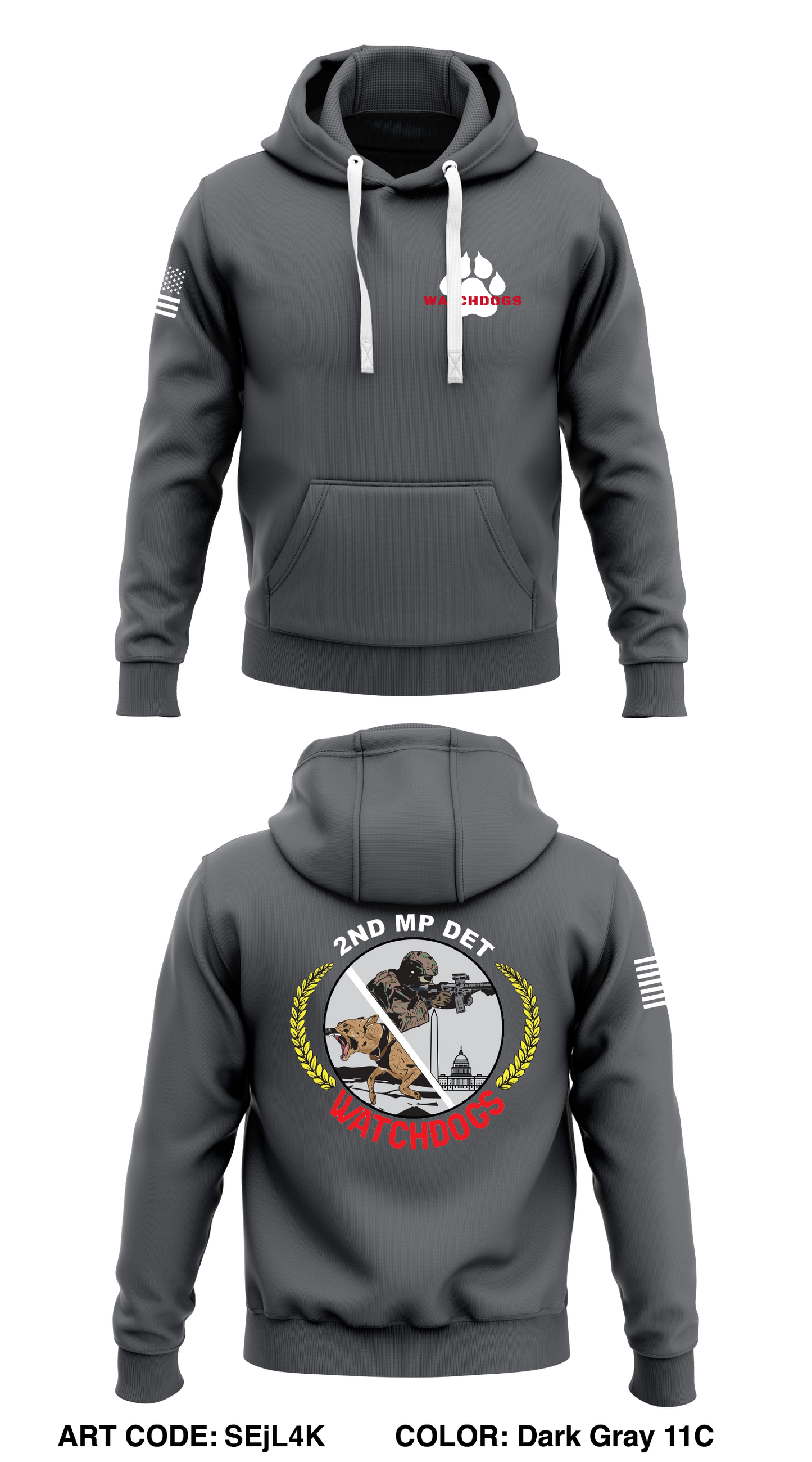 2nd MP Det Core Men's Hooded Performance Sweatshirt - SEjL4K