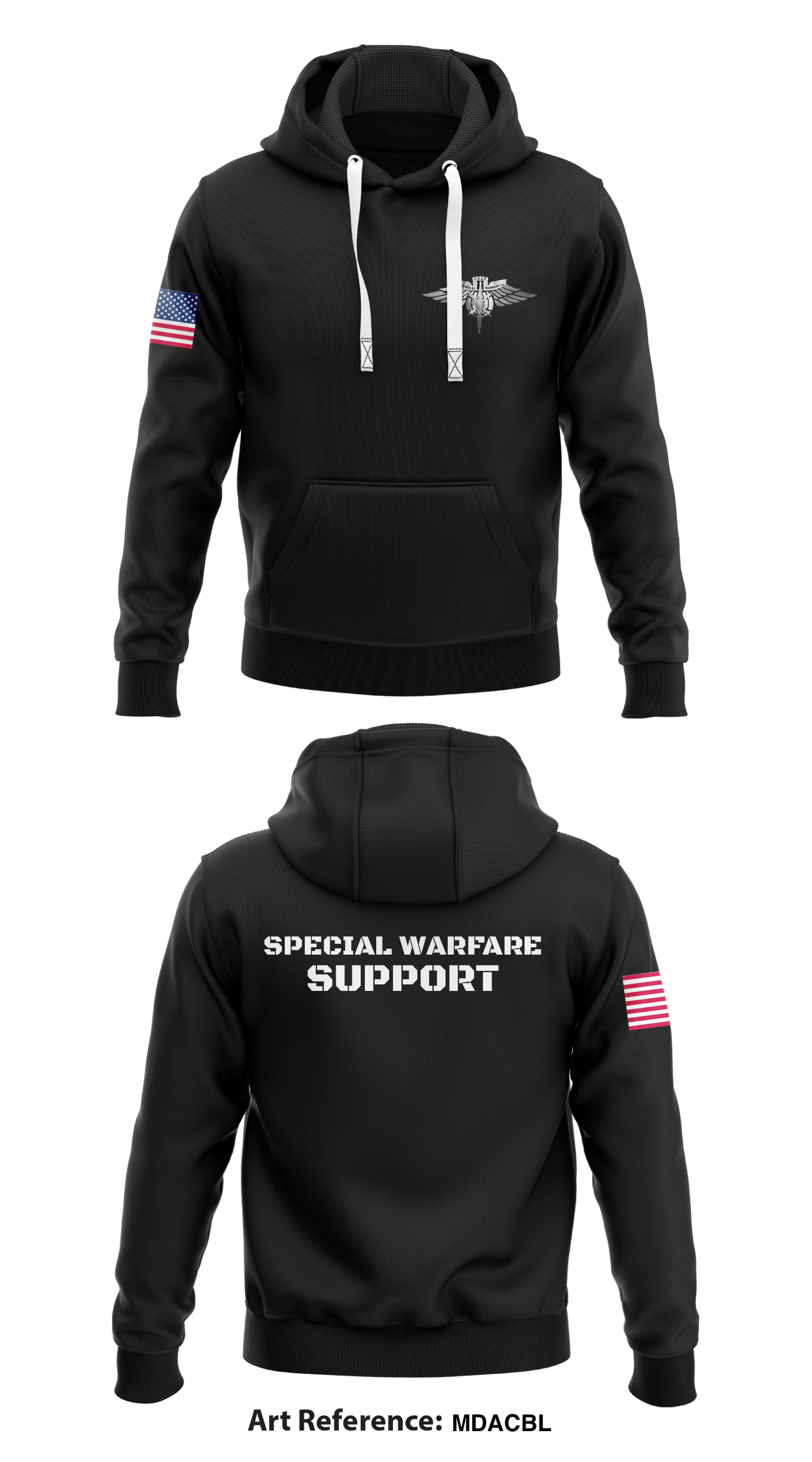SPECIAL WARFARE SUPPORT Core Men's Hooded Performance Sweatshirt - mDaCbL