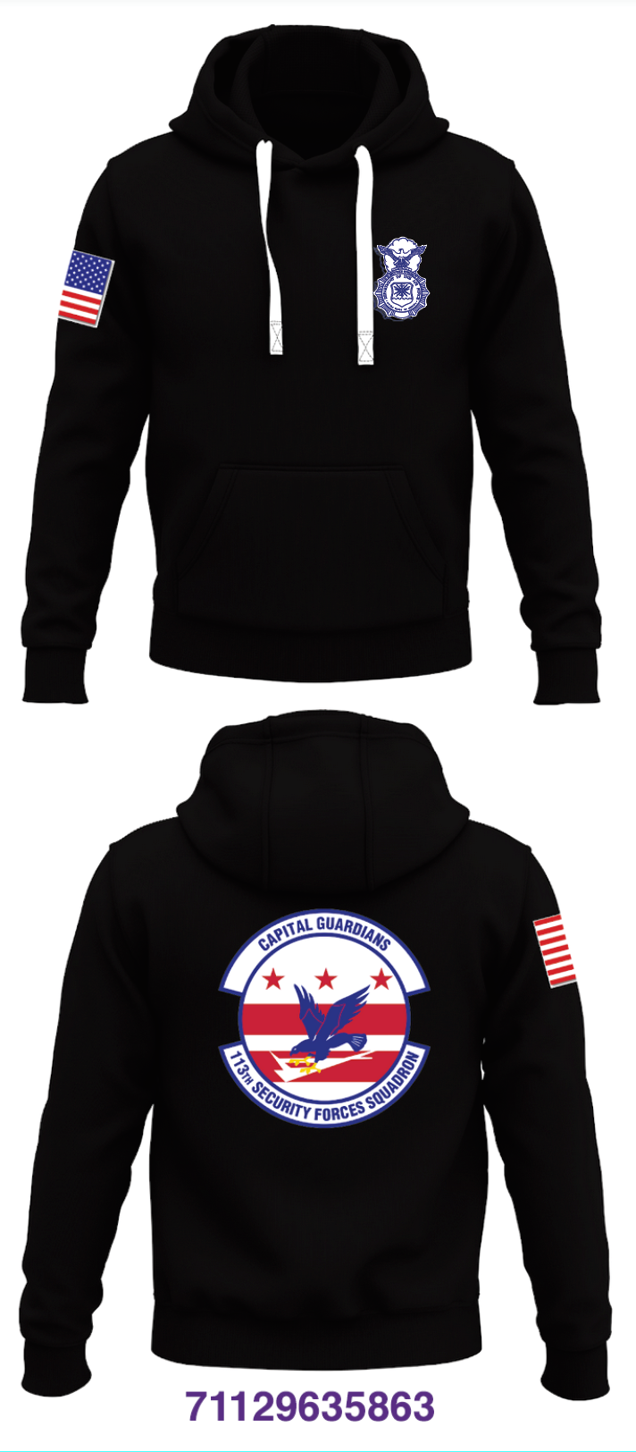 113th Security Forces Squadron Store 1 Core Men's Hooded Performance Sweatshirt - 71129635863