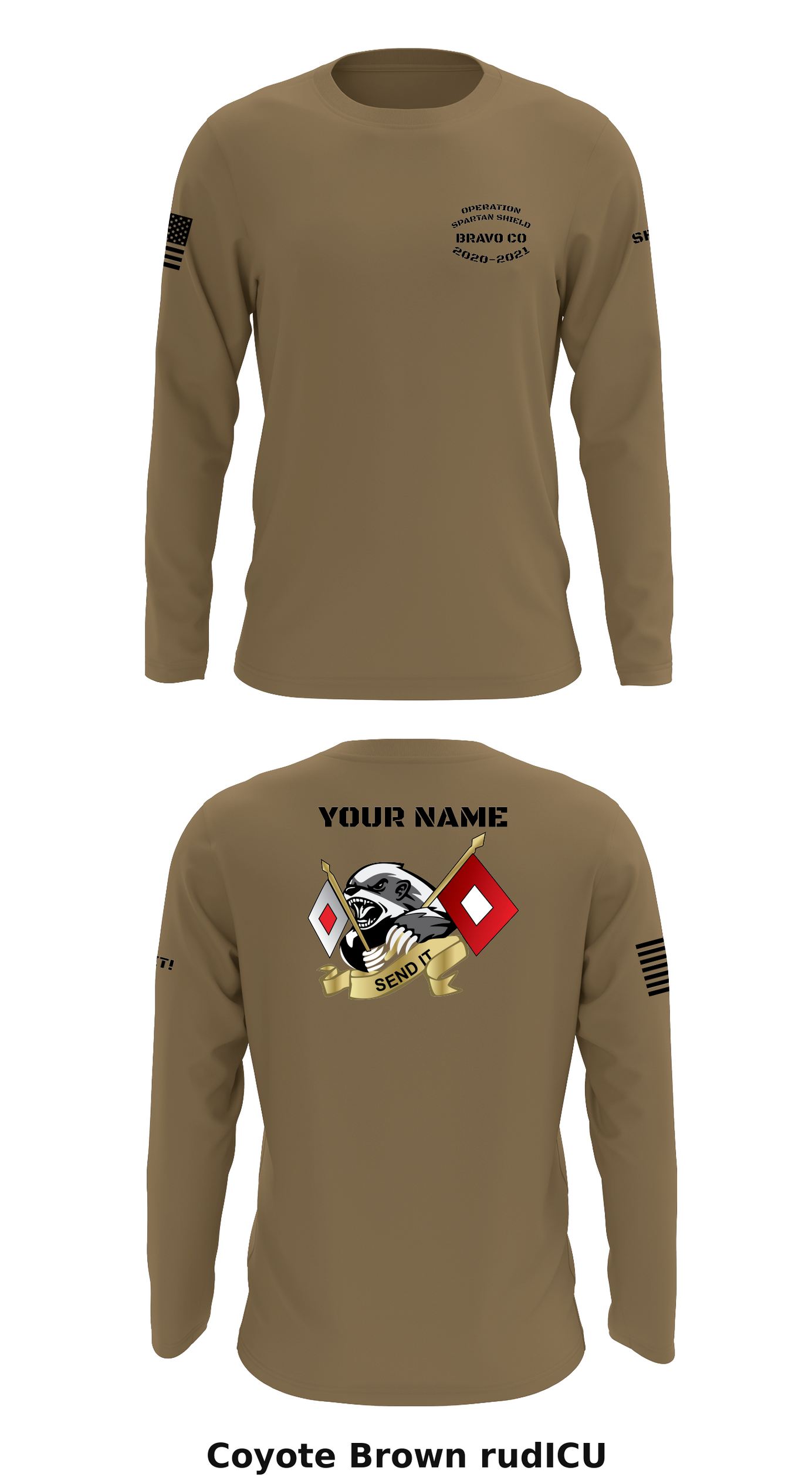 B Co 146 ESB Store 1 - Coyote Brown Core Men's LS Performance Tee - rudICU