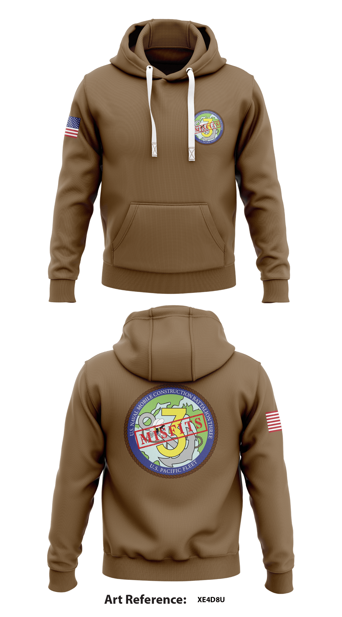 Seabees Store 1 Core Men's Hooded Performance Sweatshirt - Xe4D8U