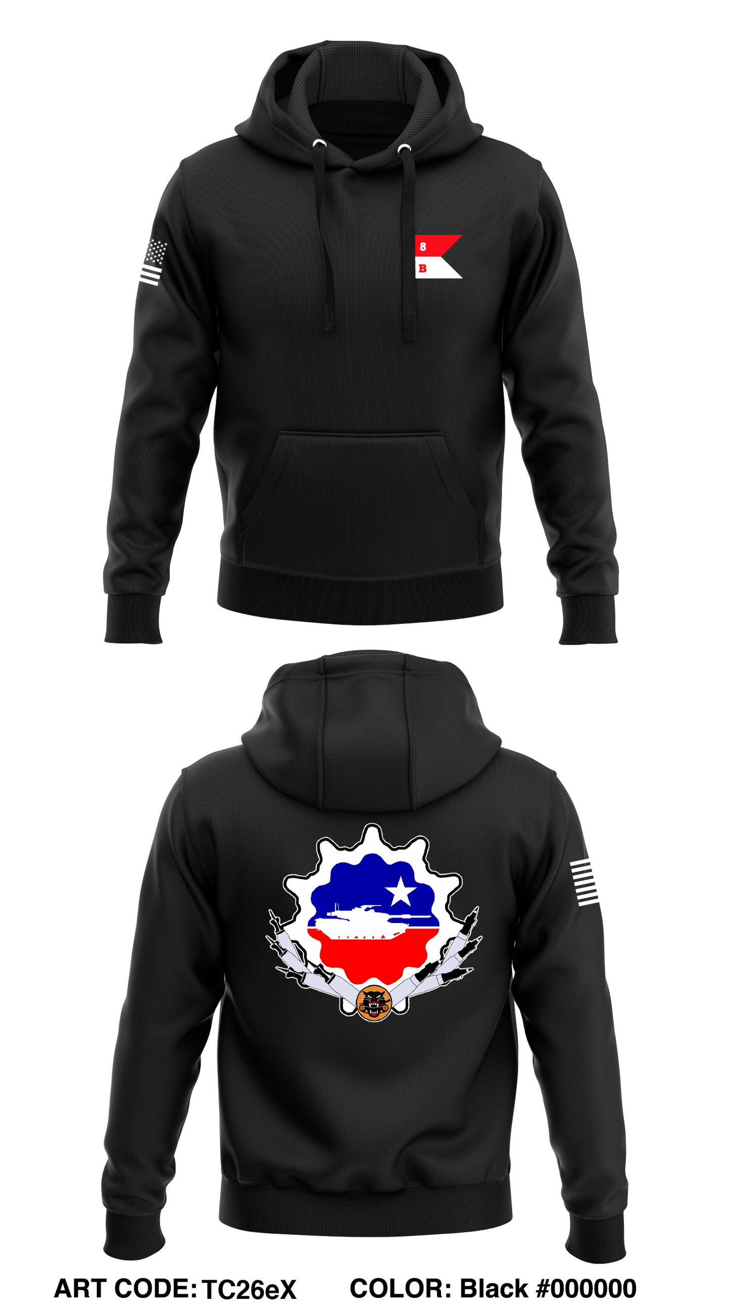 Battle 1-8 CAV Core Men's Hooded Performance Sweatshirt - TC26eX