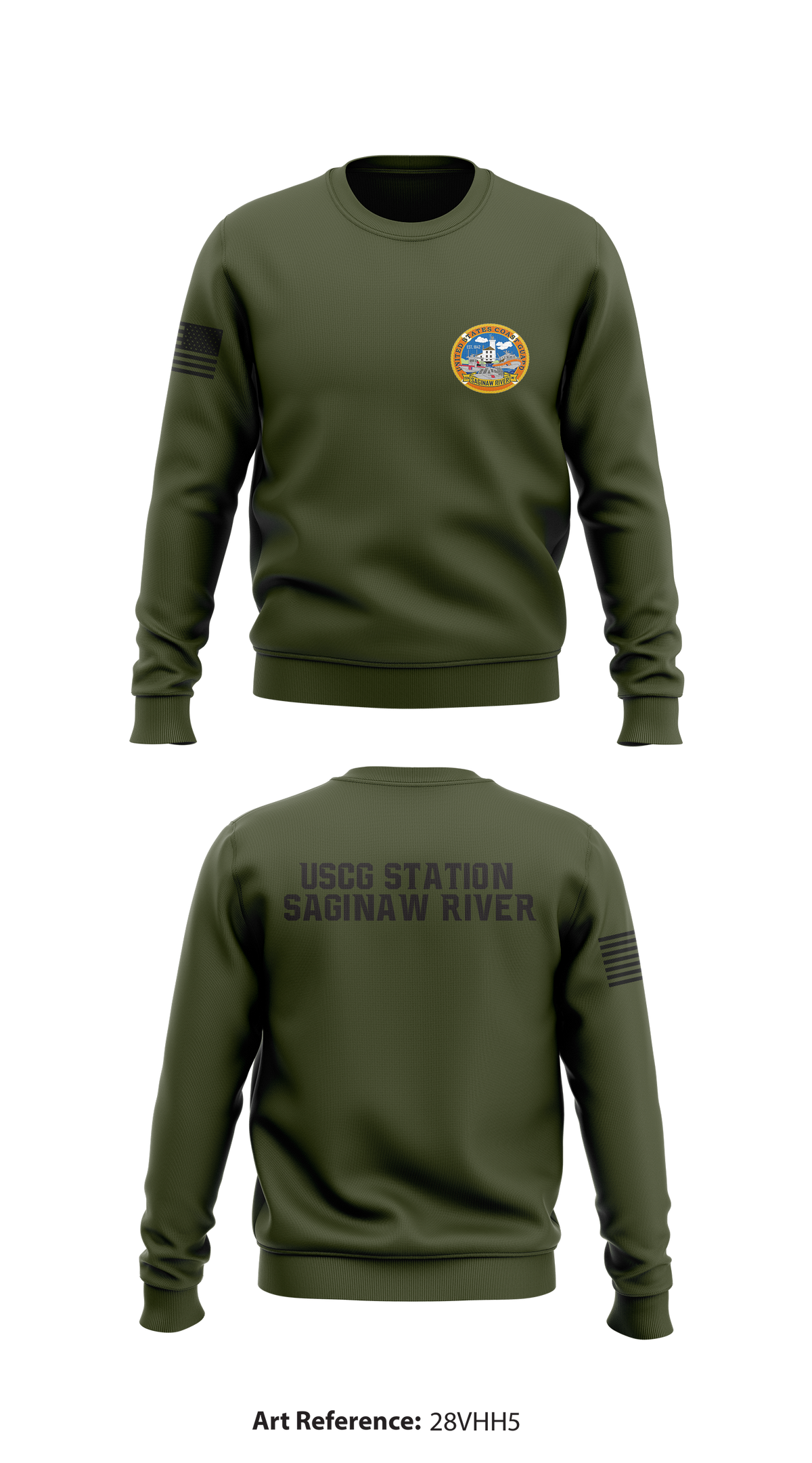 USCG Station Saginaw River Store 1 Core Men's Crewneck Performance Sweatshirt - 28VHH5