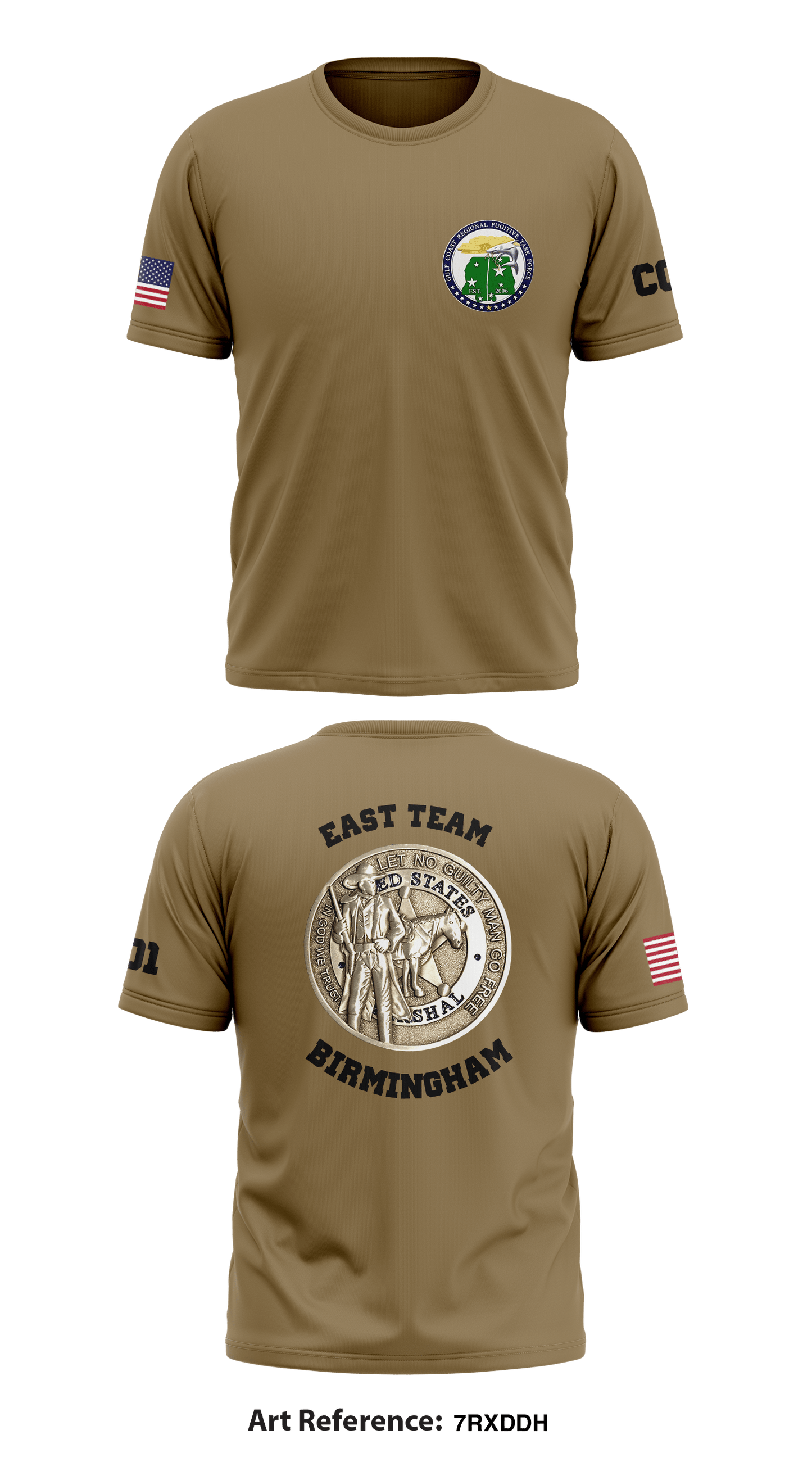 USMS Gulf Coast Regional Fugitive Task Force (East Team) Store 1 Core Men's SS Performance Tee - 7rxDDH