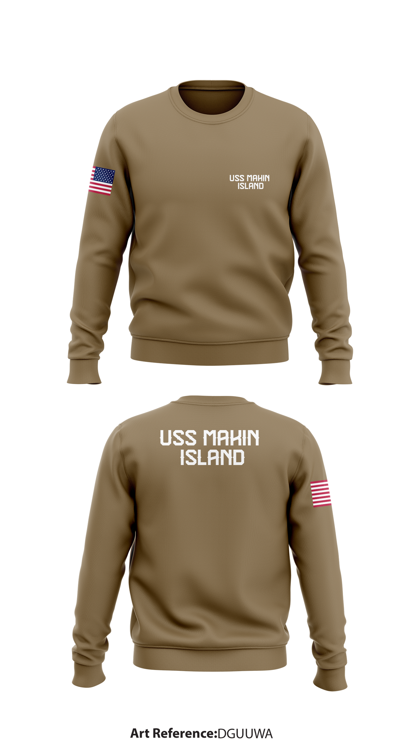 USS MAKIN ISLAND Store 1 Core Men's Crewneck Performance Sweatshirt - dgUuWa