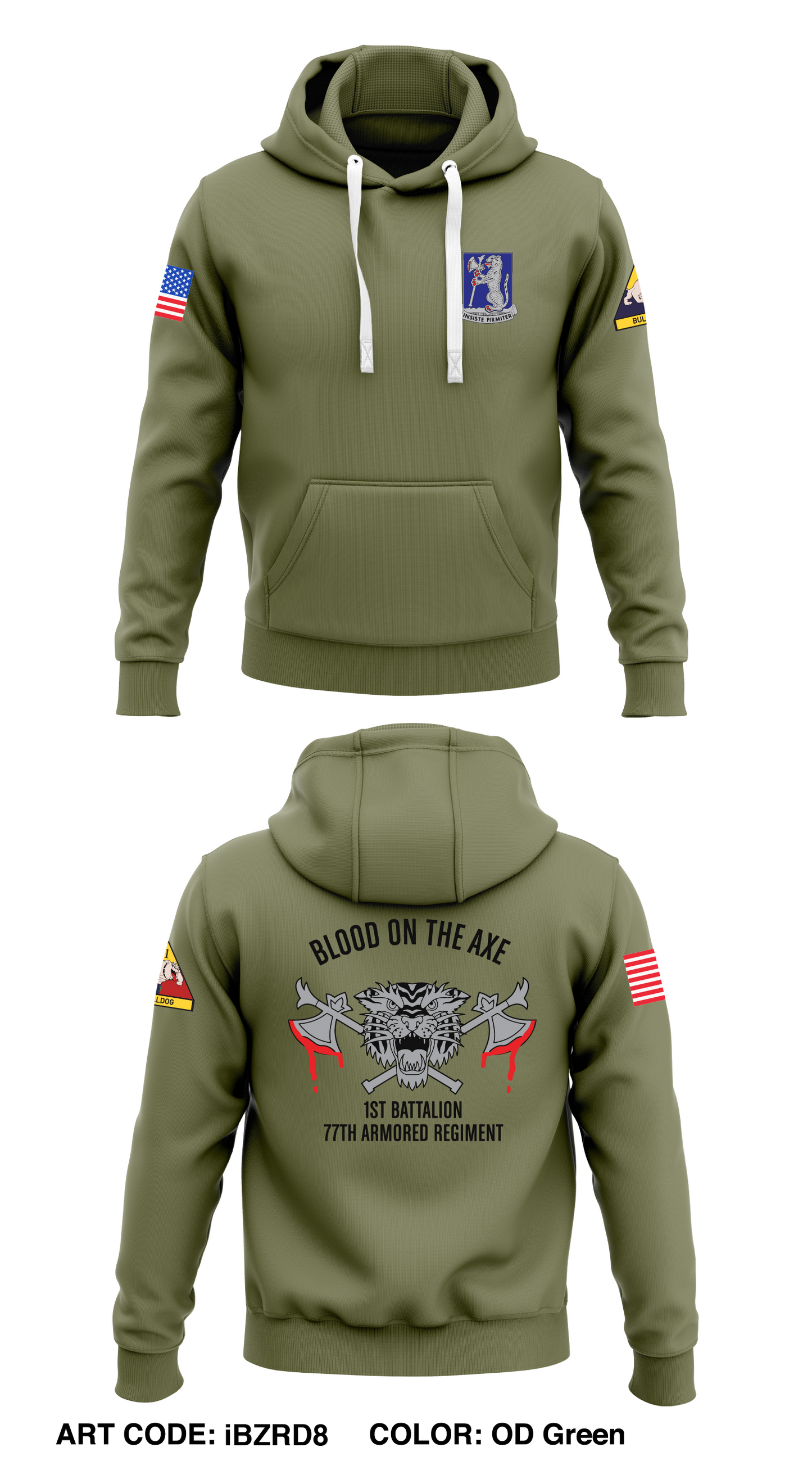 1st Battalion, 77th Armored Regiment Store 1 Core Men's Hooded Performance Sweatshirt - iBZRD8