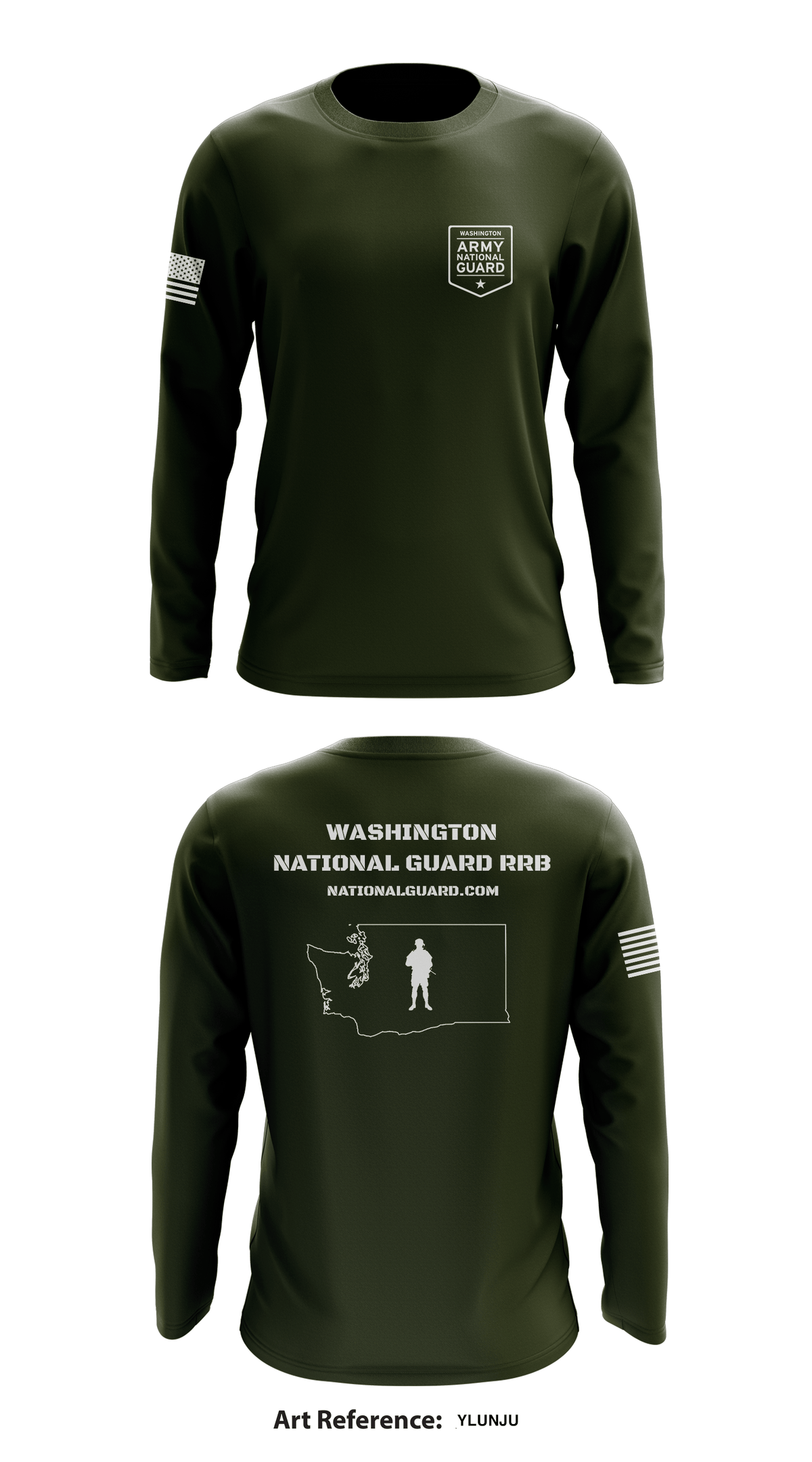 Washington National Guard RRB Store 1 Core Men's LS Performance Tee - yLUnju