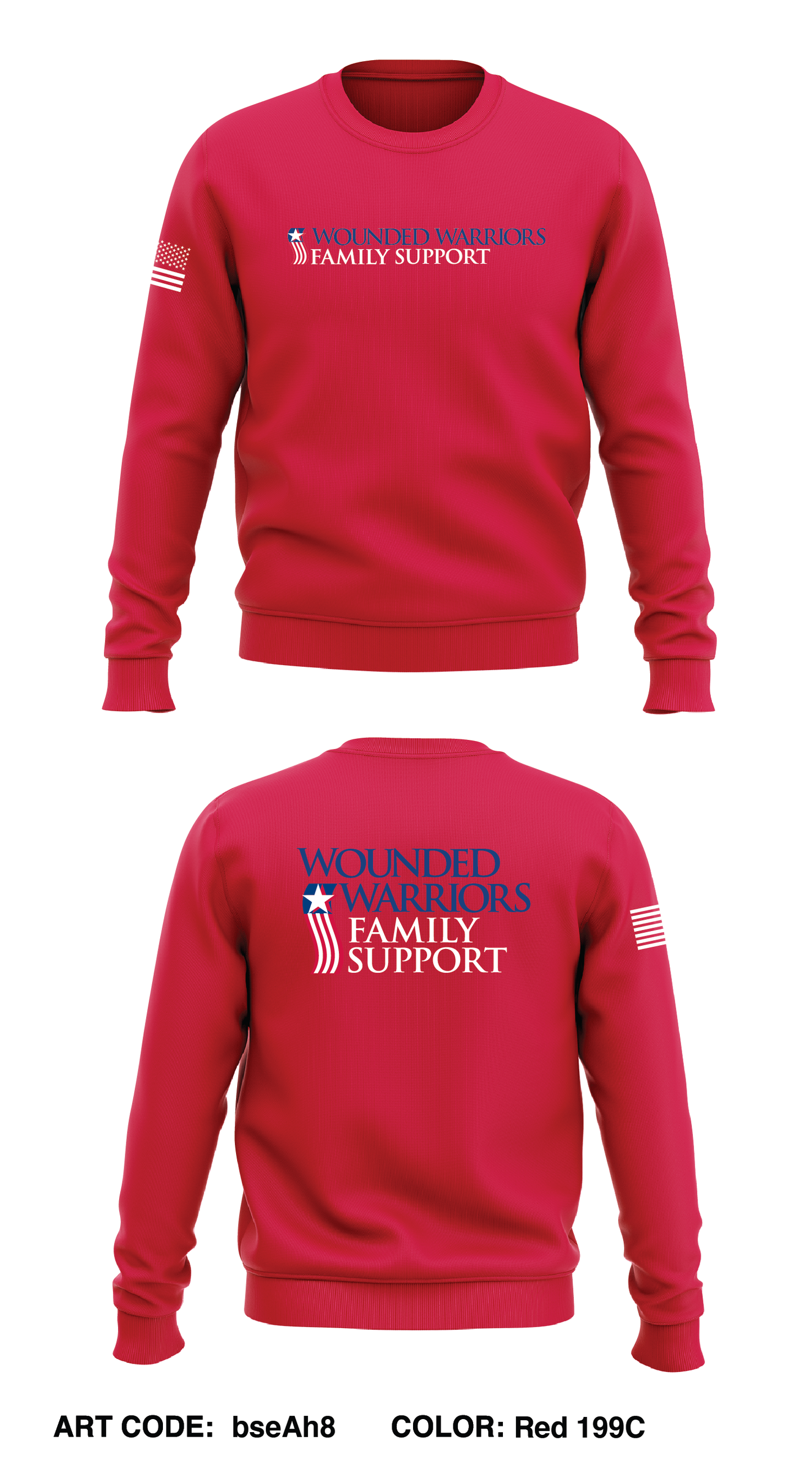Wounded Warriors Family Support Store 1 Premium Core Men's Crewneck Performance Sweatshirt - bseAh8