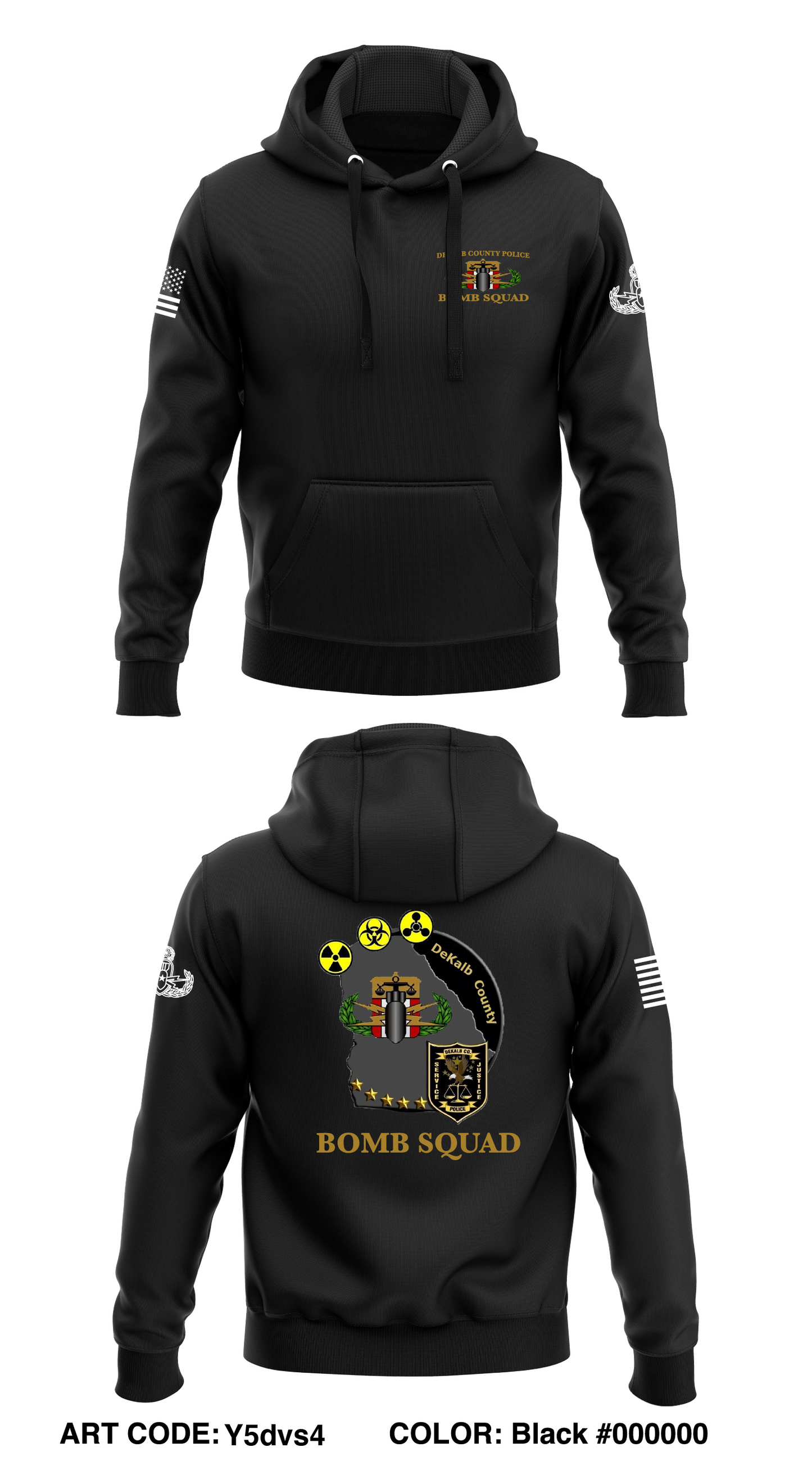 Dekalb County Bomb Squad Store 1 Core Men's Hooded Performance Sweatshirt - Y5dvs4