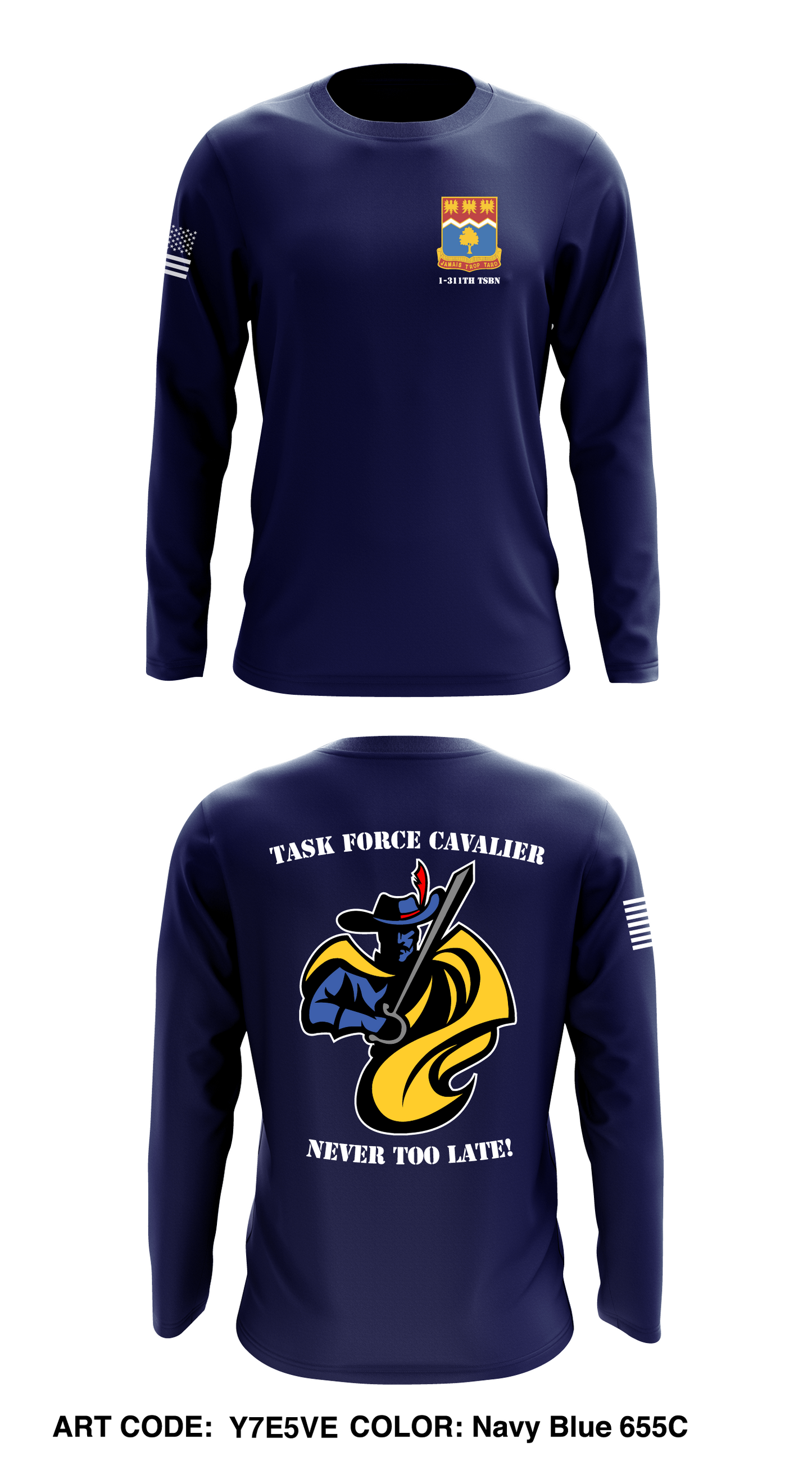1-311TH TSBN TASK FORCE CAVALIER Core Men's LS Performance Tee - Y7E5VE