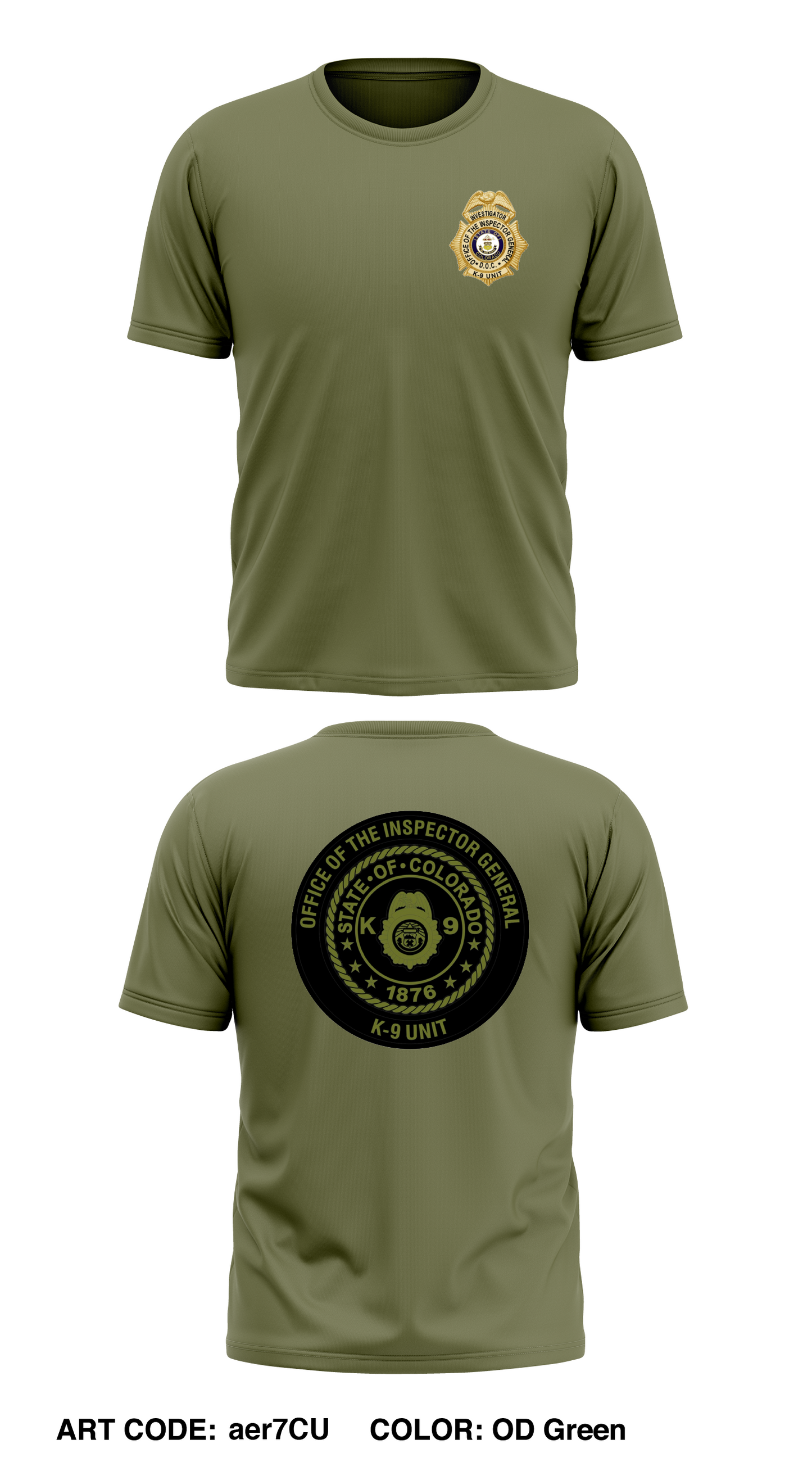 Colorado Inspector General K-9 Unit Core Men's SS Performance Tee - aer7CU