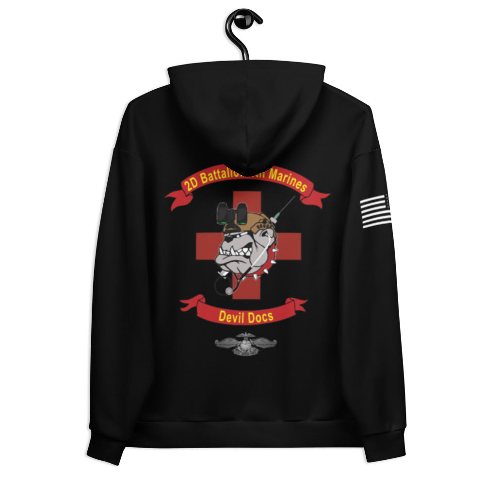 2D Battalion 8th Marines Core Men's Hooded Performance Sweatshirt - 6X7Hjb