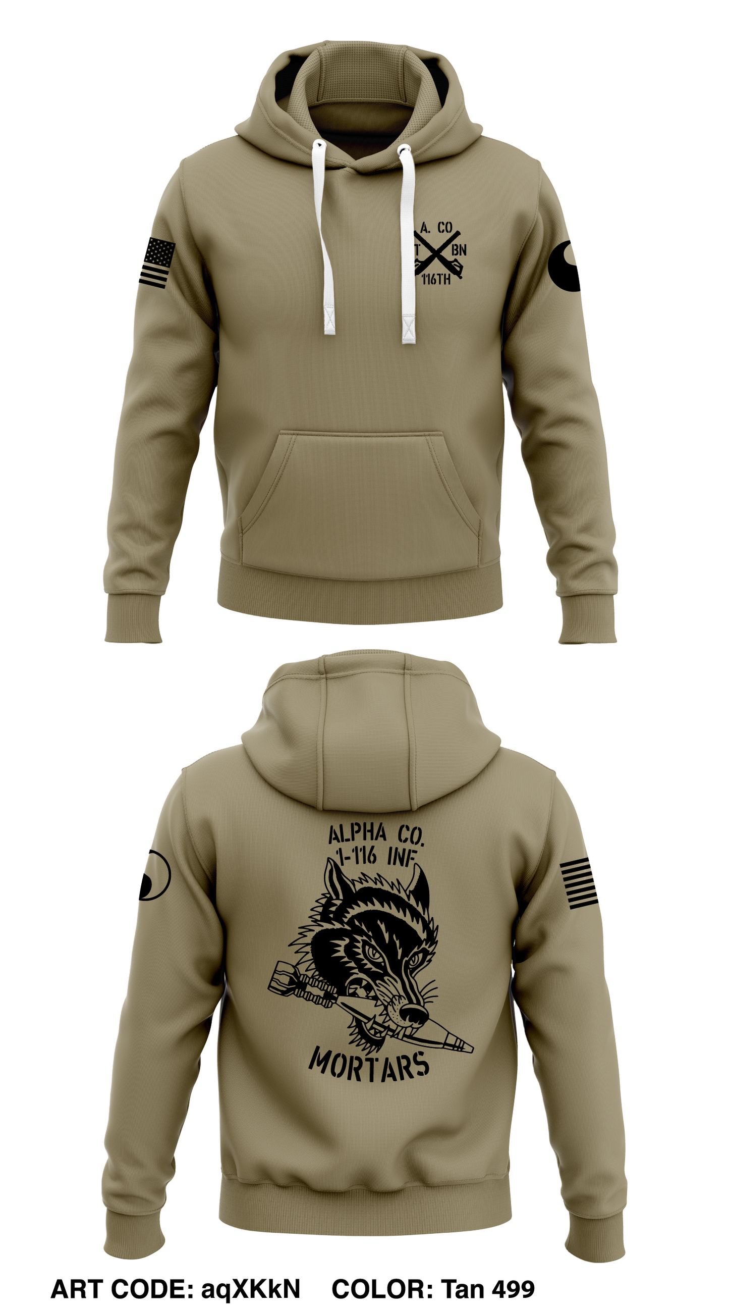 Alpha Company 1-116 INF, Mortars Section Store 1 Core Men's Hooded Performance Sweatshirt - aqXKkN