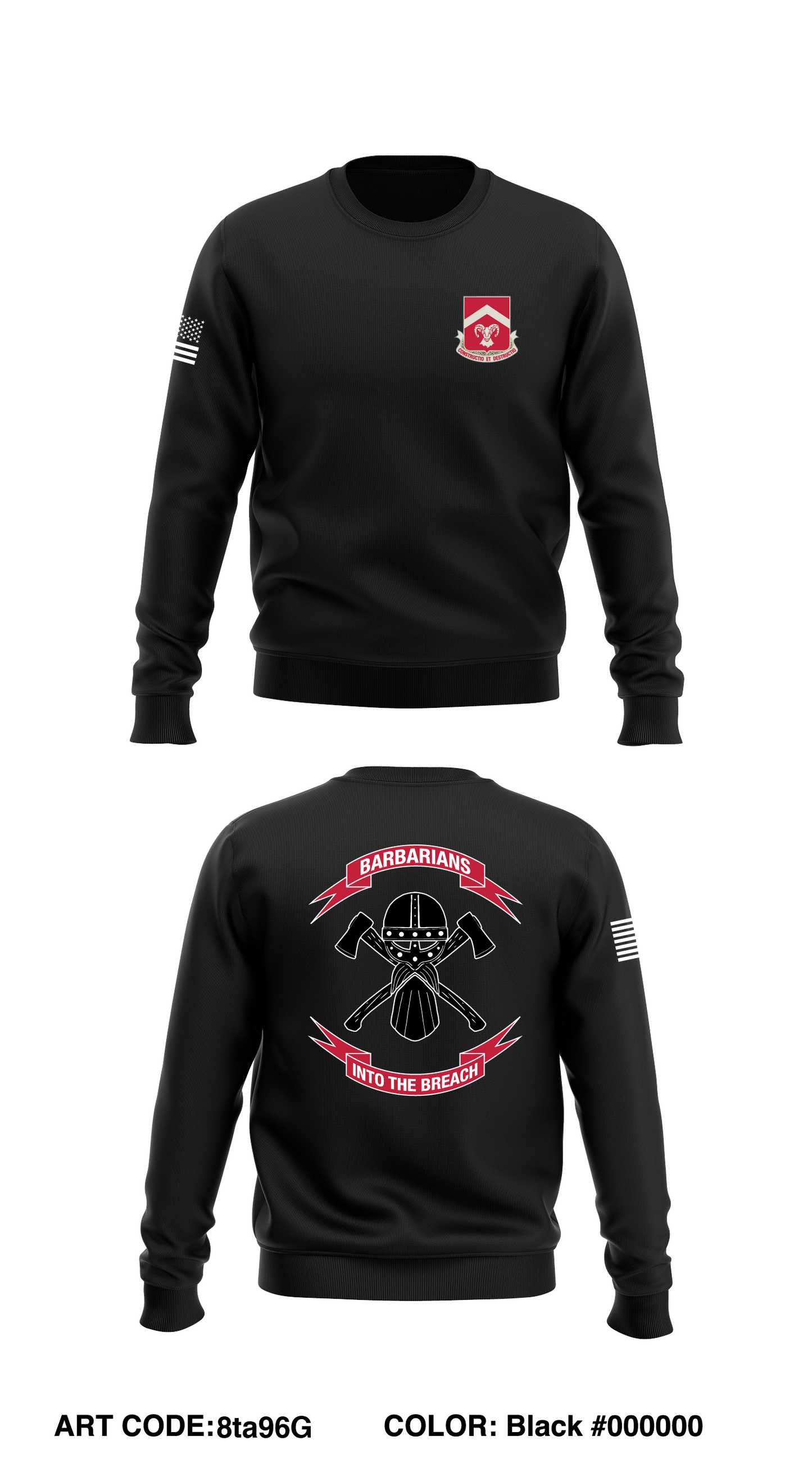 B Co, 40th BEB, 2ABCT Core Men's Crewneck Performance Sweatshirt - 8ta96G