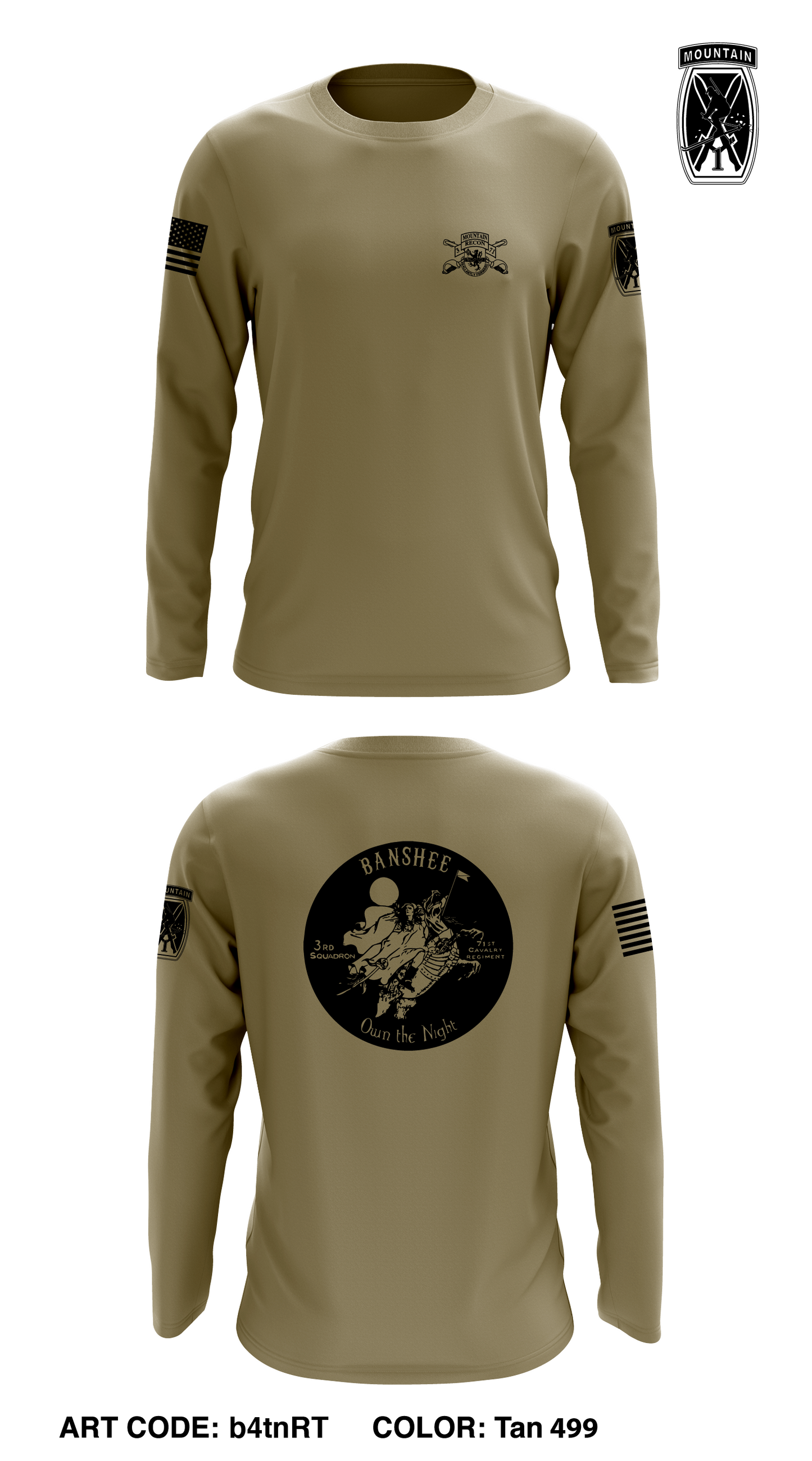 B TRP, 3-71 CAV, 1BCT Store 1 Core Men's LS Performance Tee - b4tnRT