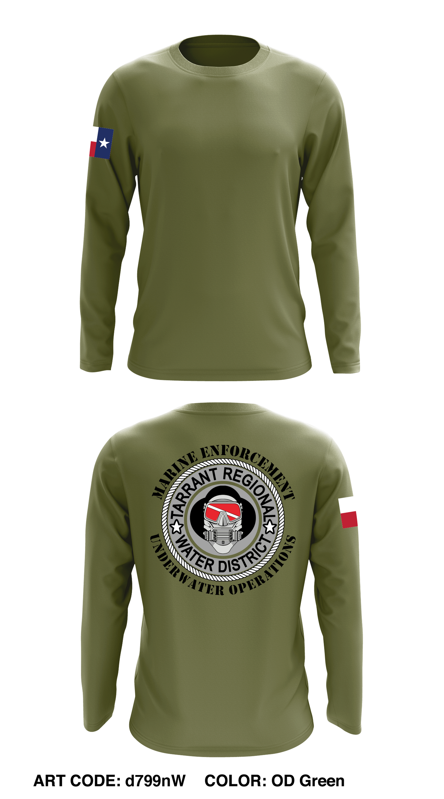 Tarrant Regional Water District Law Enforcement Division Core Men's LS Performance Tee - d799nW