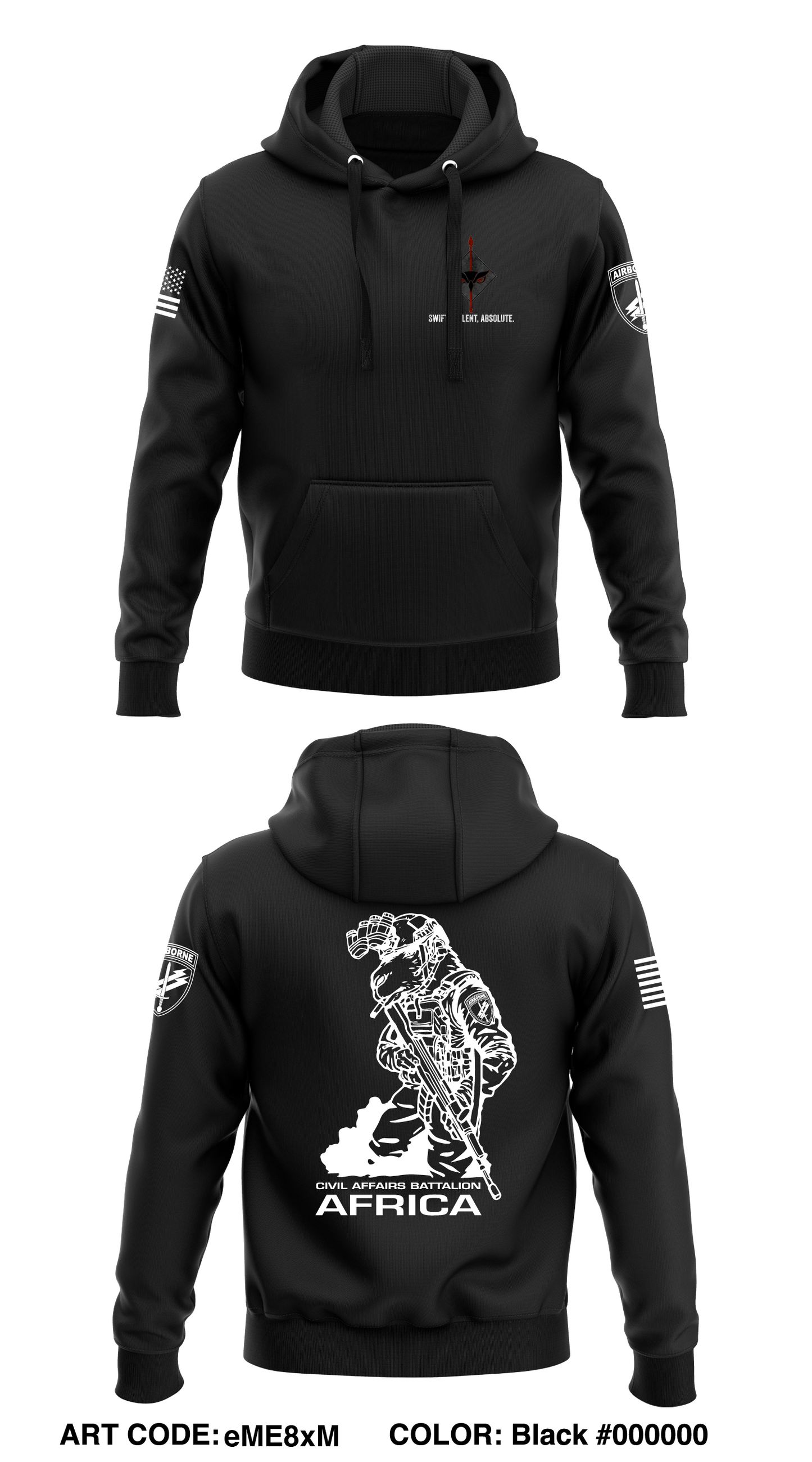 HQ (-) 411th Civil Affairs Battalion Core Men's Hooded Performance Sweatshirt - eME8xM