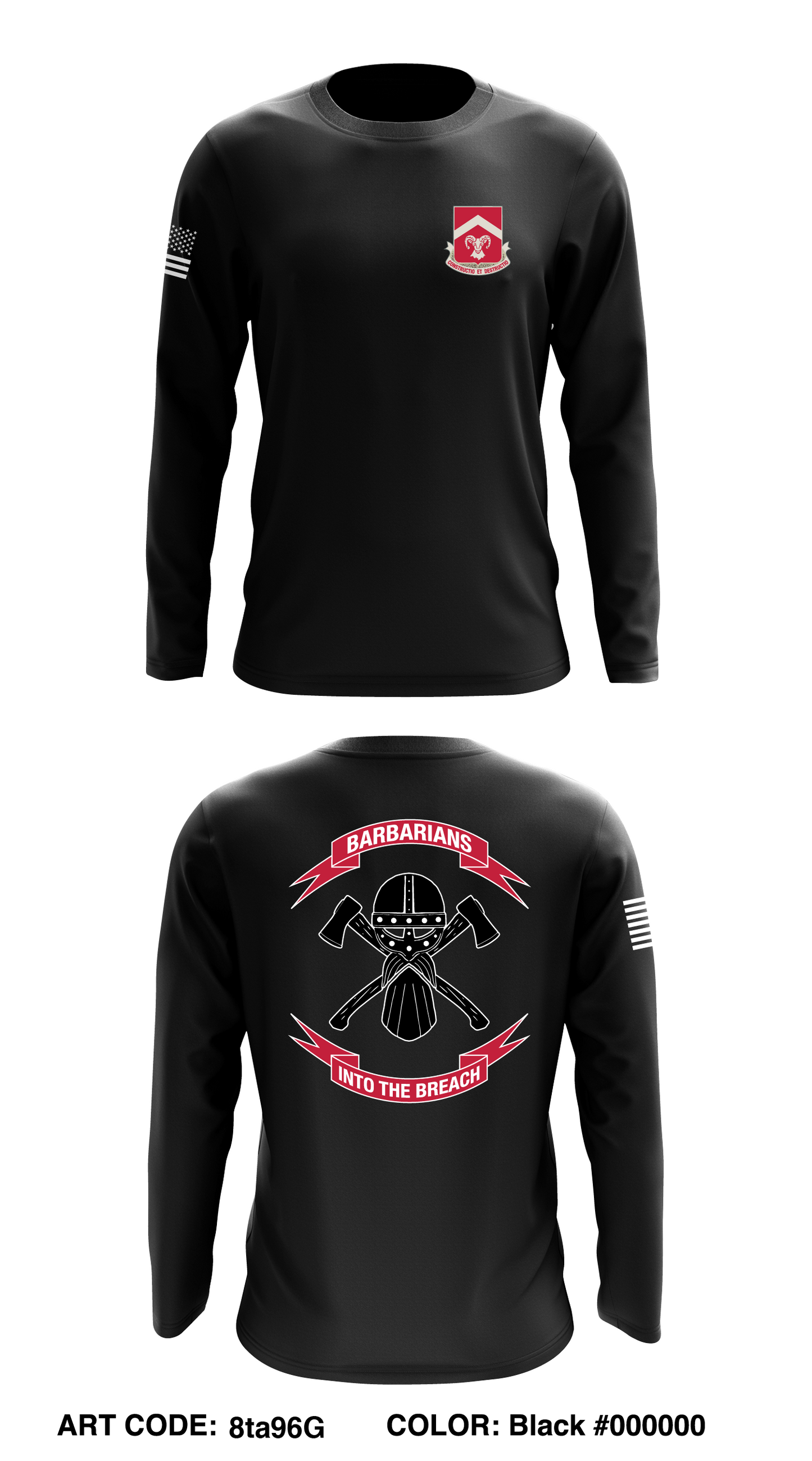 B Co, 40th BEB, 2ABCT Core Men's LS Performance Tee - 8ta96G