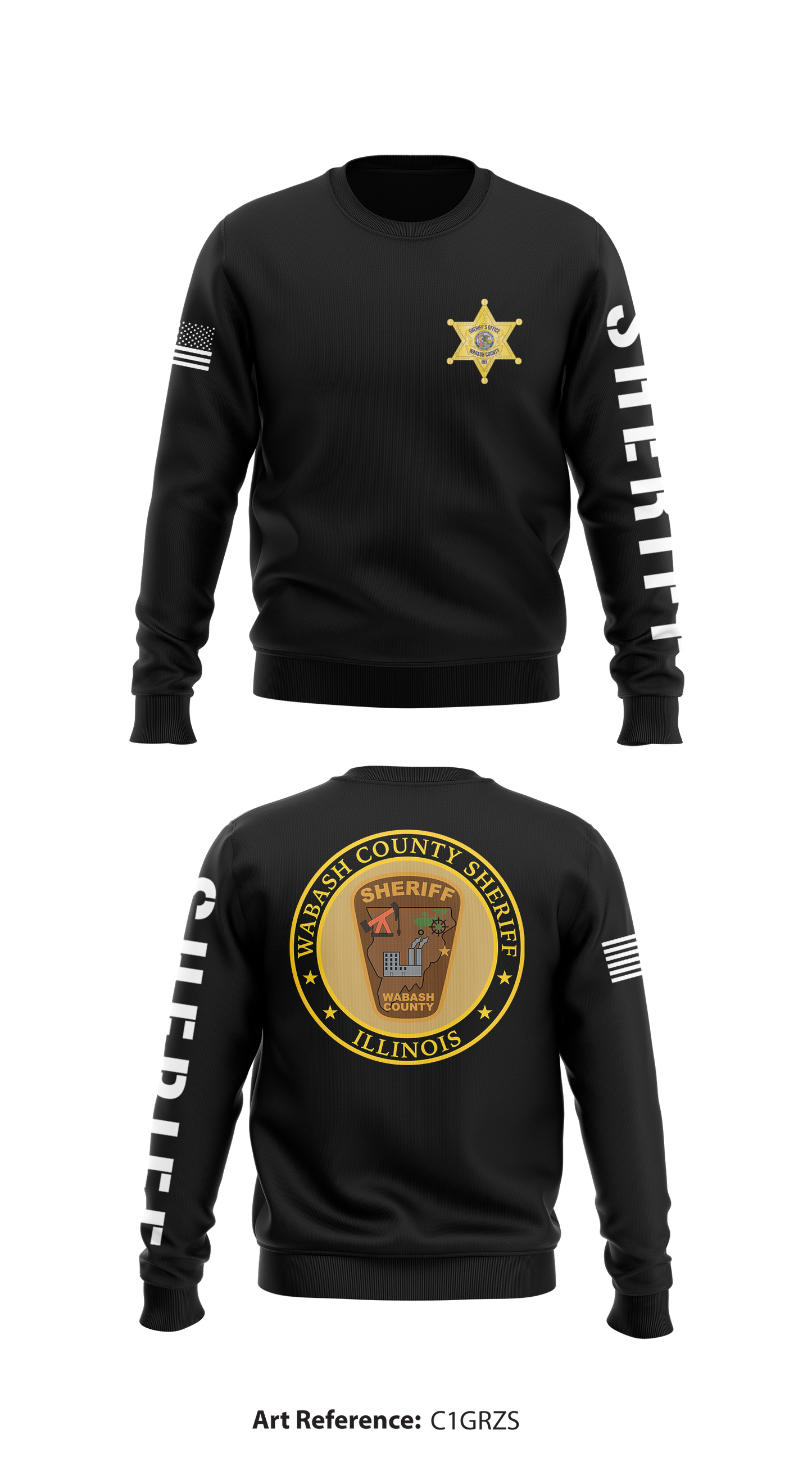 Wabash County Sheriff's Office Store 1 Core Men's Crewneck Performance Sweatshirt - C1GRZs