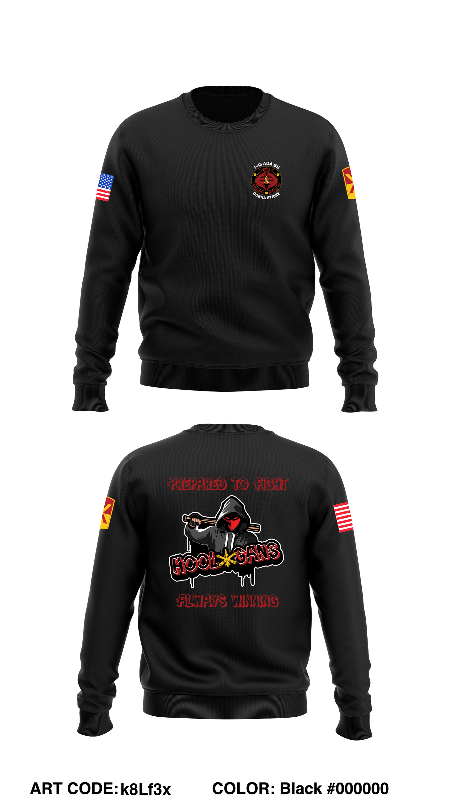 1-43 ADA Core Men's Crewneck Performance Sweatshirt - k8Lf3x