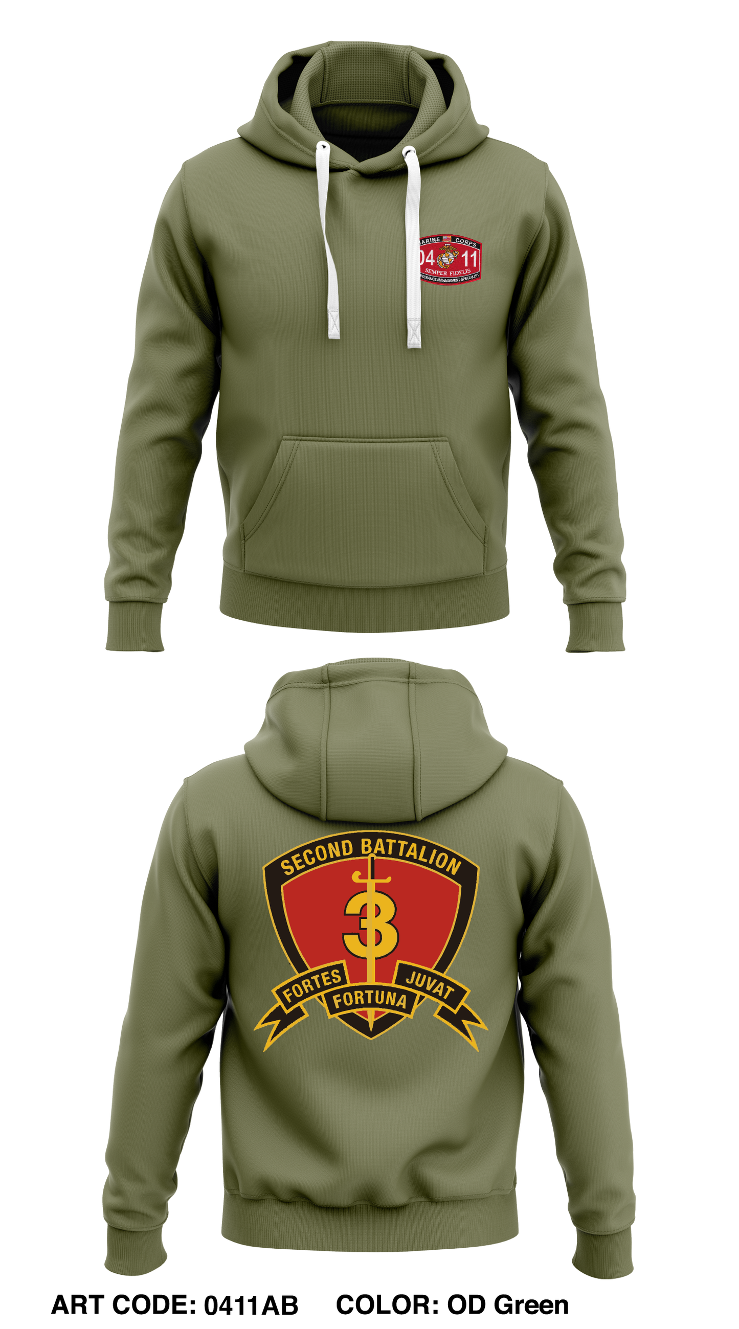 2nd battalion 3rd marines Store 1 Core Men's Hooded Performance Sweatshirt - 0411AB