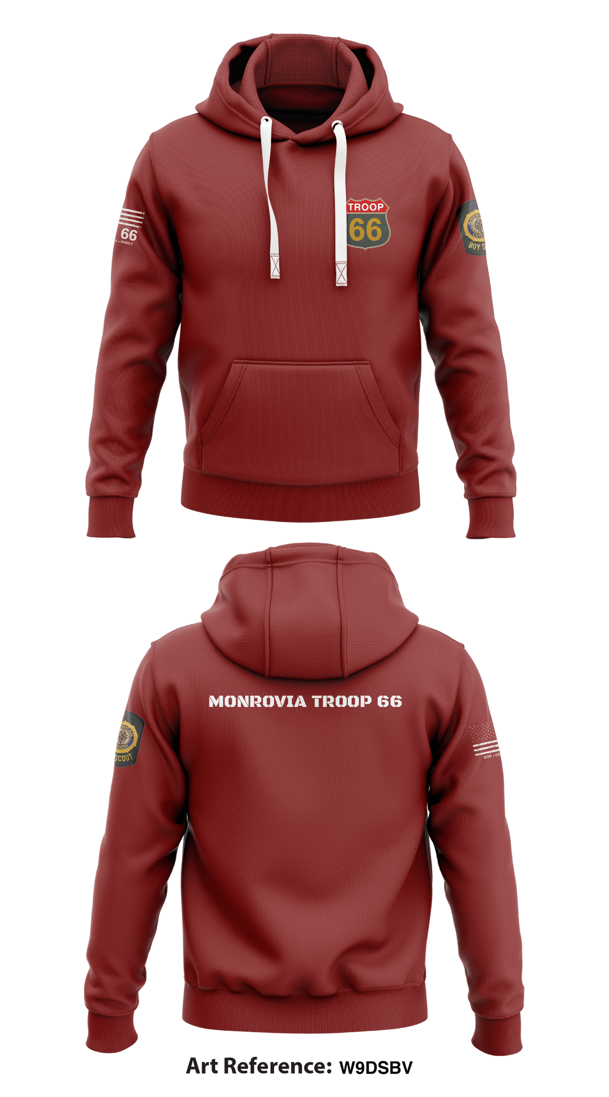Monrovia Troop 66 Store 1 Core Men's Hooded Performance Sweatshirt - w9dsbv