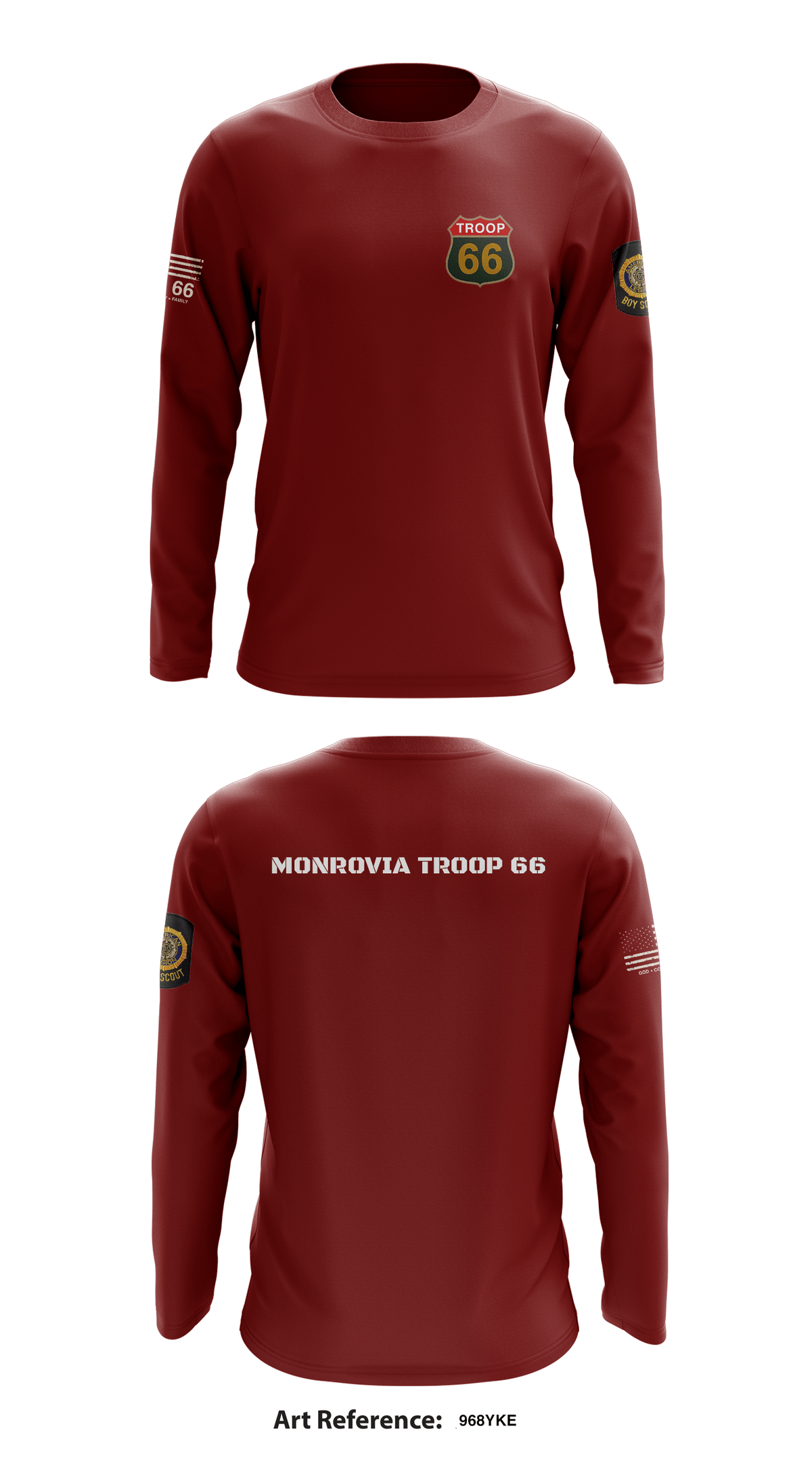 Monrovia Troop 66 Store 1 Core Men's LS Performance Tee - 968YKe