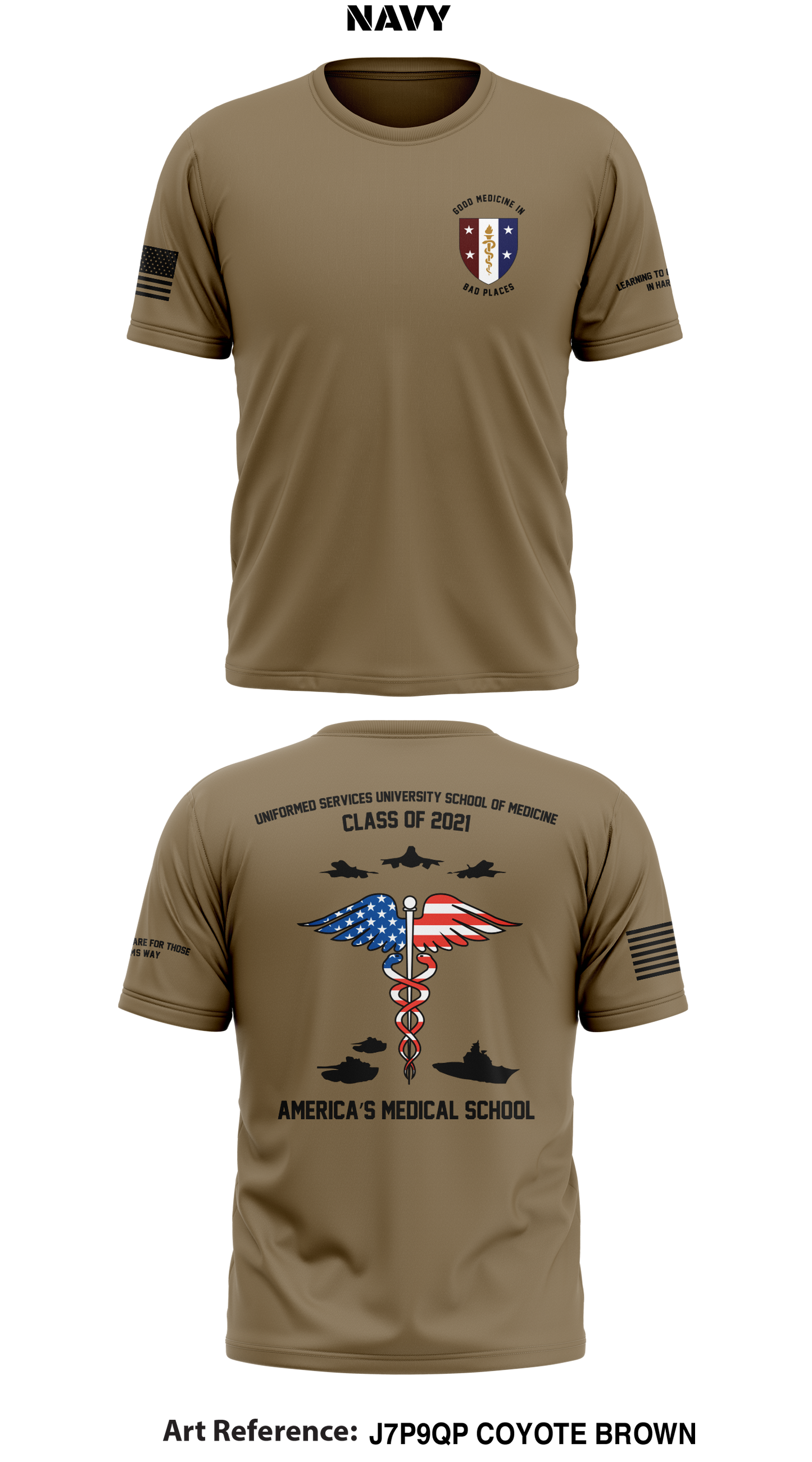 NAVY - USUHS School of Medicine Class of 2021 Store 1 Core Men's SS Performance Tee - j7p9QP